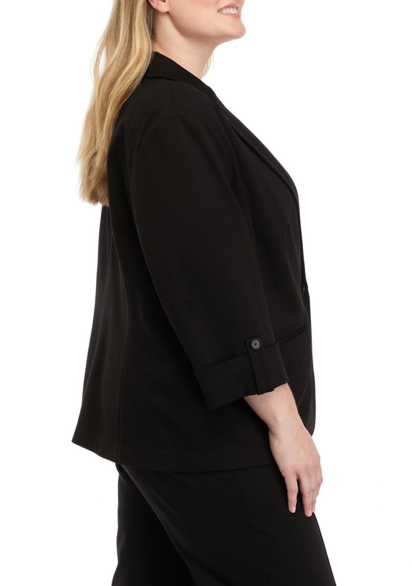 Plus Size One Button Compression Jacket