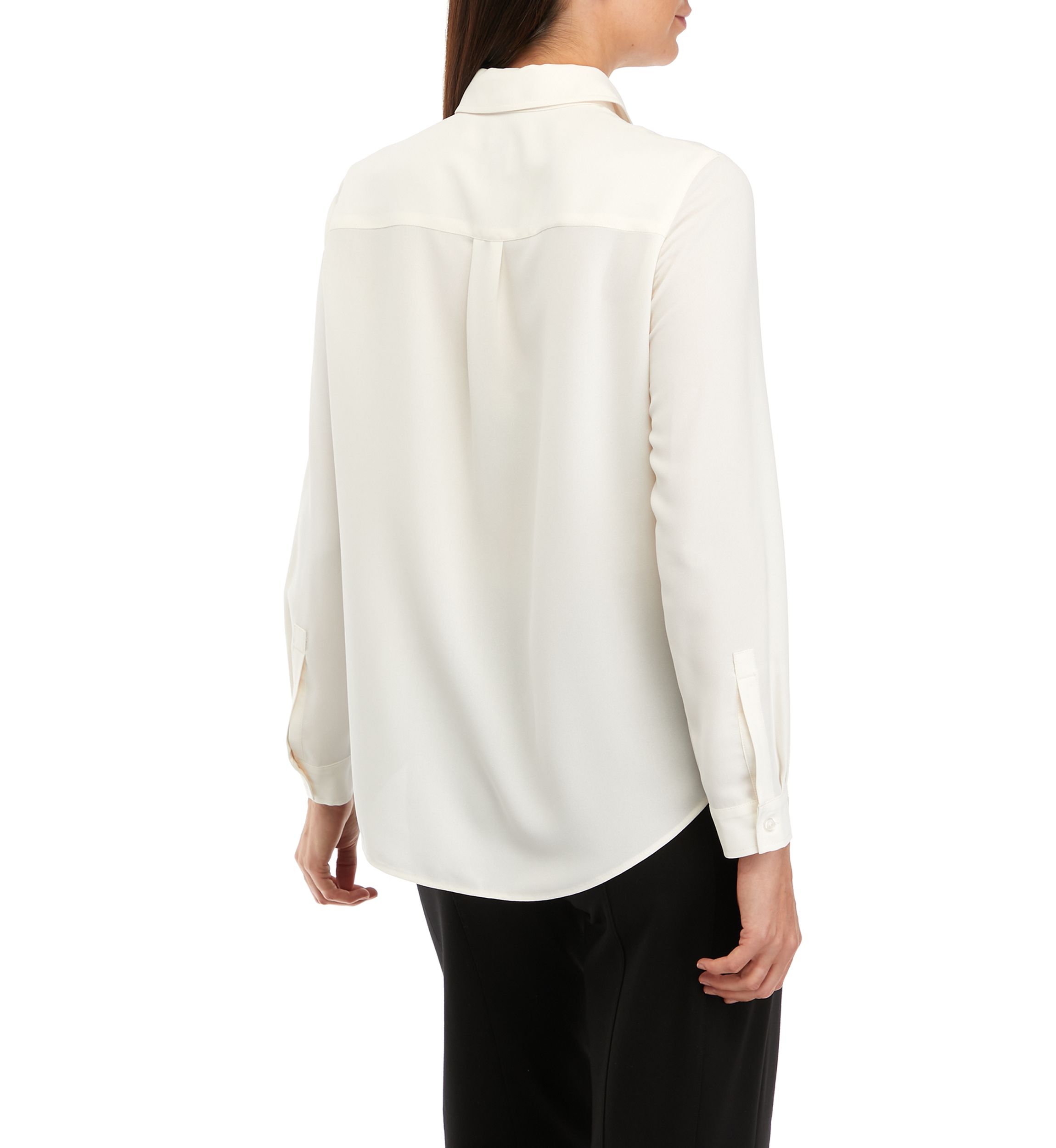 Petite Long Sleeve Slim Fit Utility Blouse