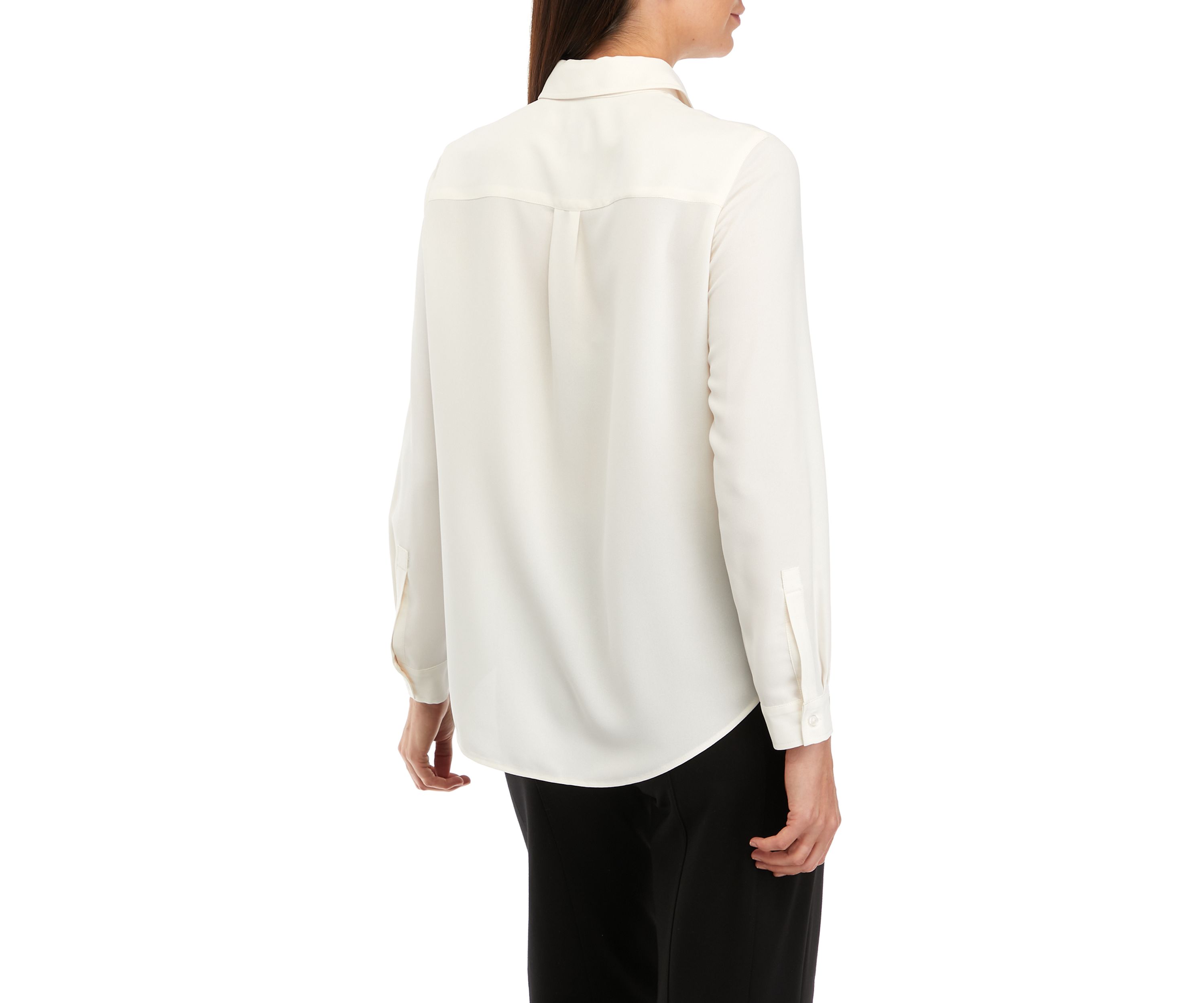 Petite Long Sleeve Slim Fit Utility Blouse