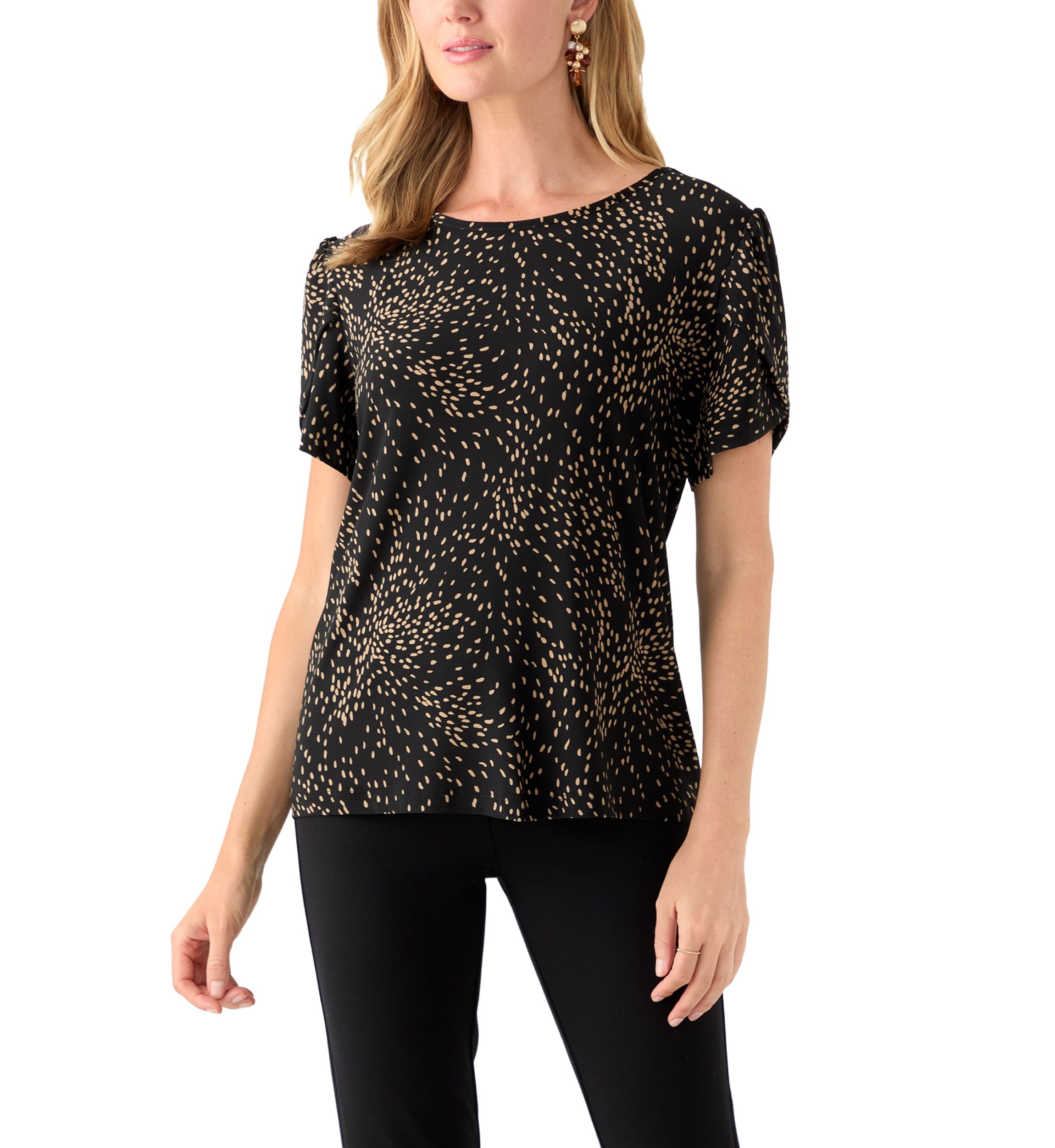 Petite Gathered Tulip Sleeve Top