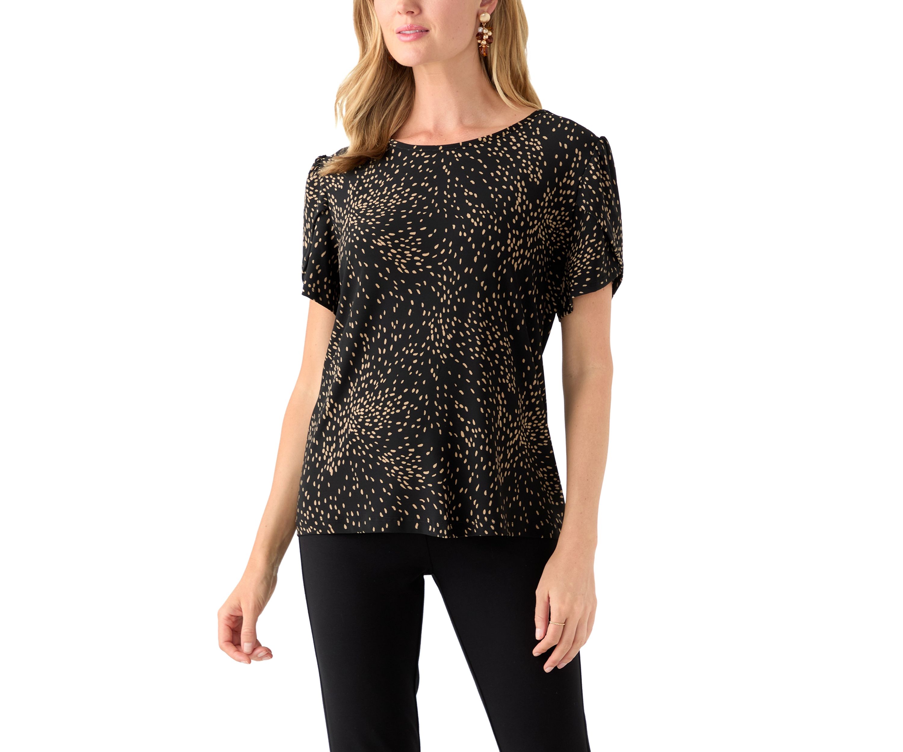 Petite Gathered Tulip Sleeve Top