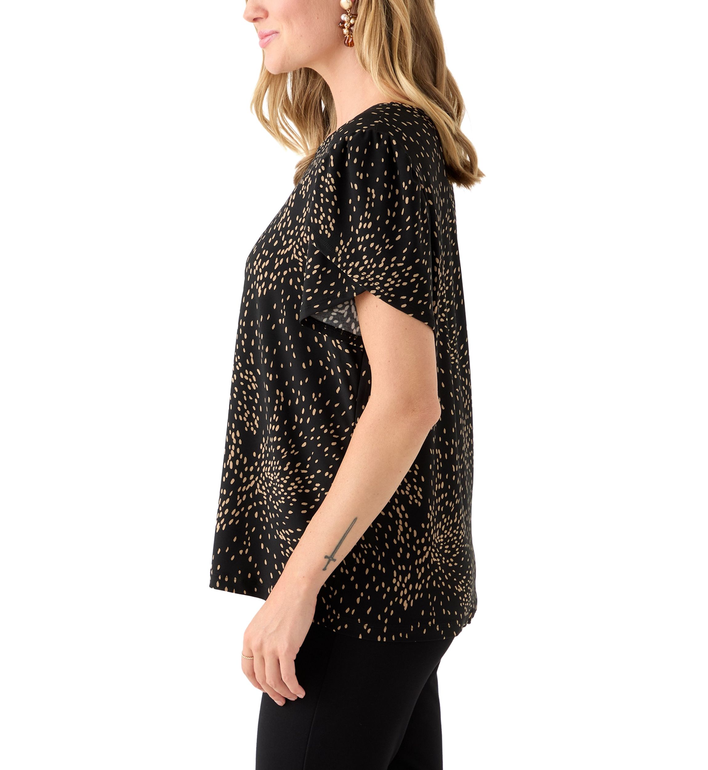 Petite Gathered Tulip Sleeve Top