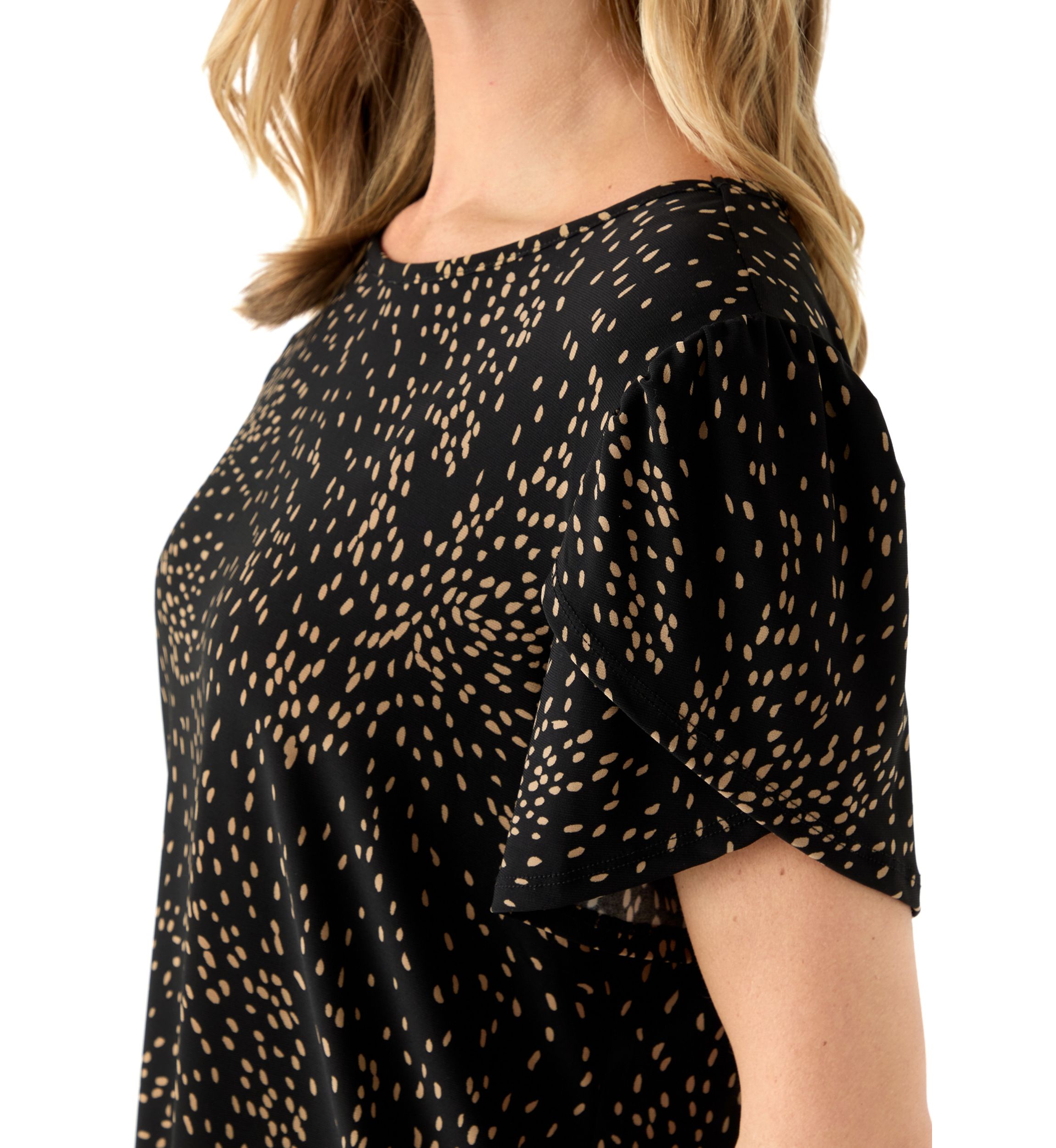 Petite Gathered Tulip Sleeve Top