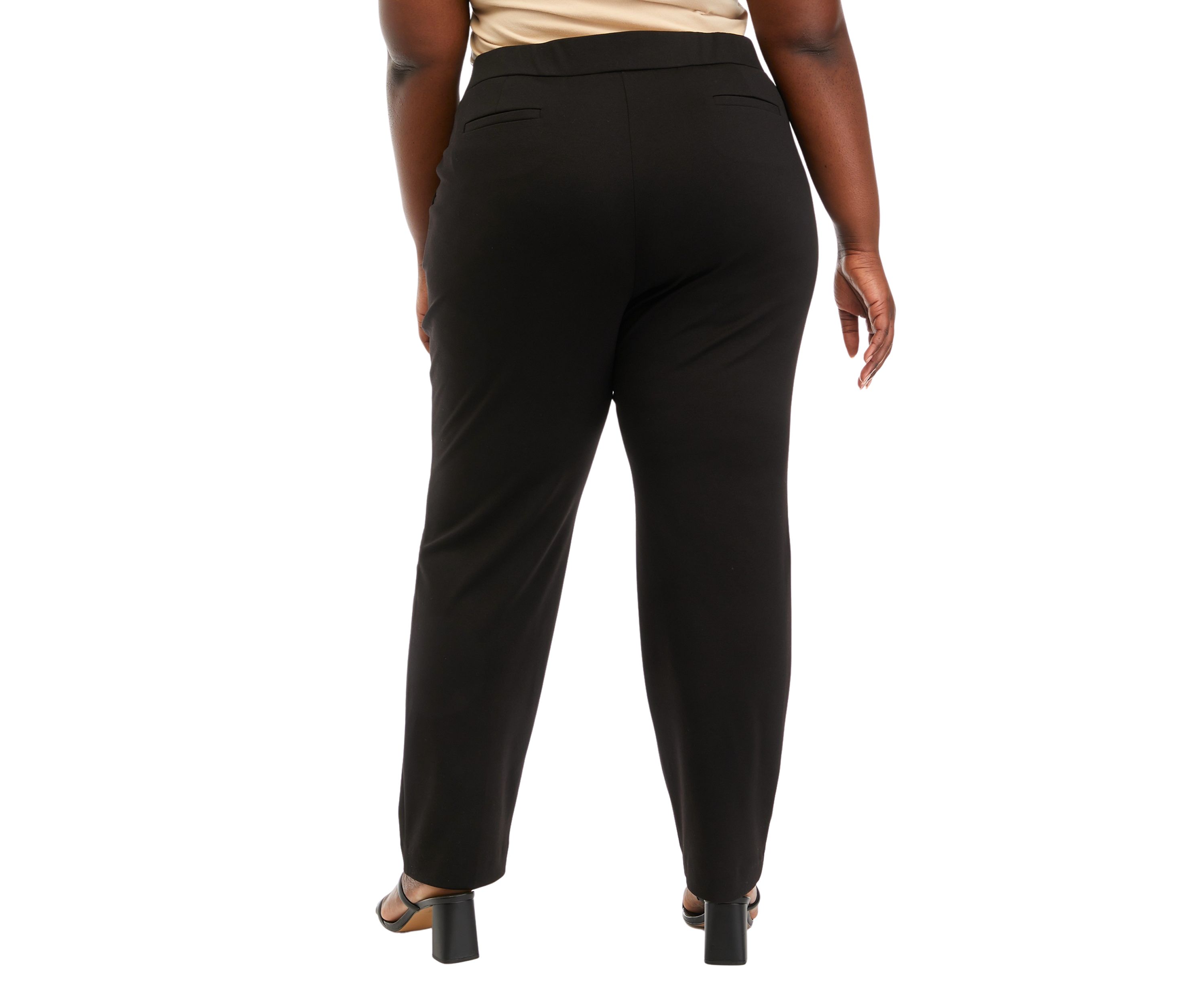 Plus Size Pull On Ponte Straight Pants