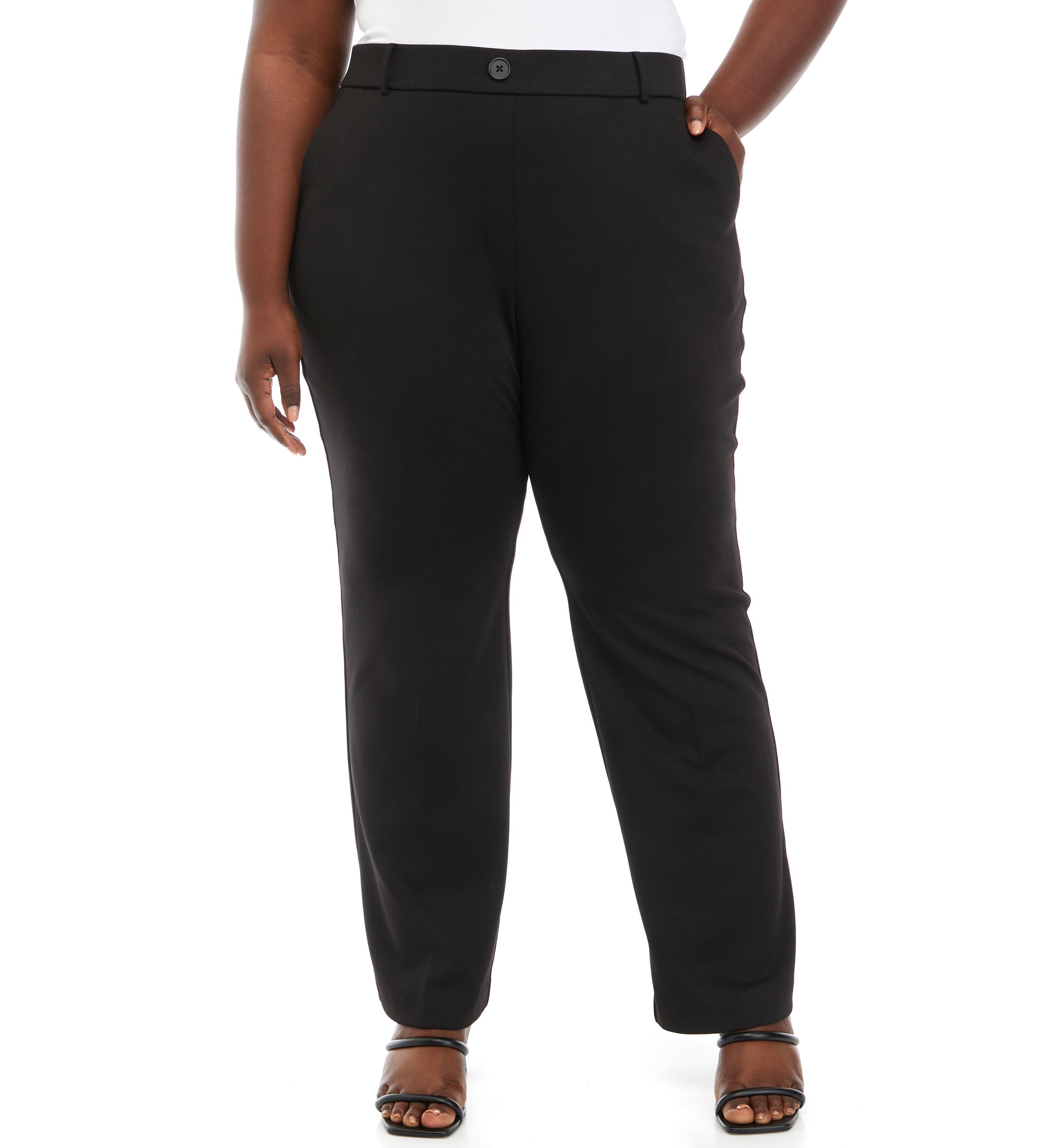 Plus Size Pull On Ponte Bootcut Pants