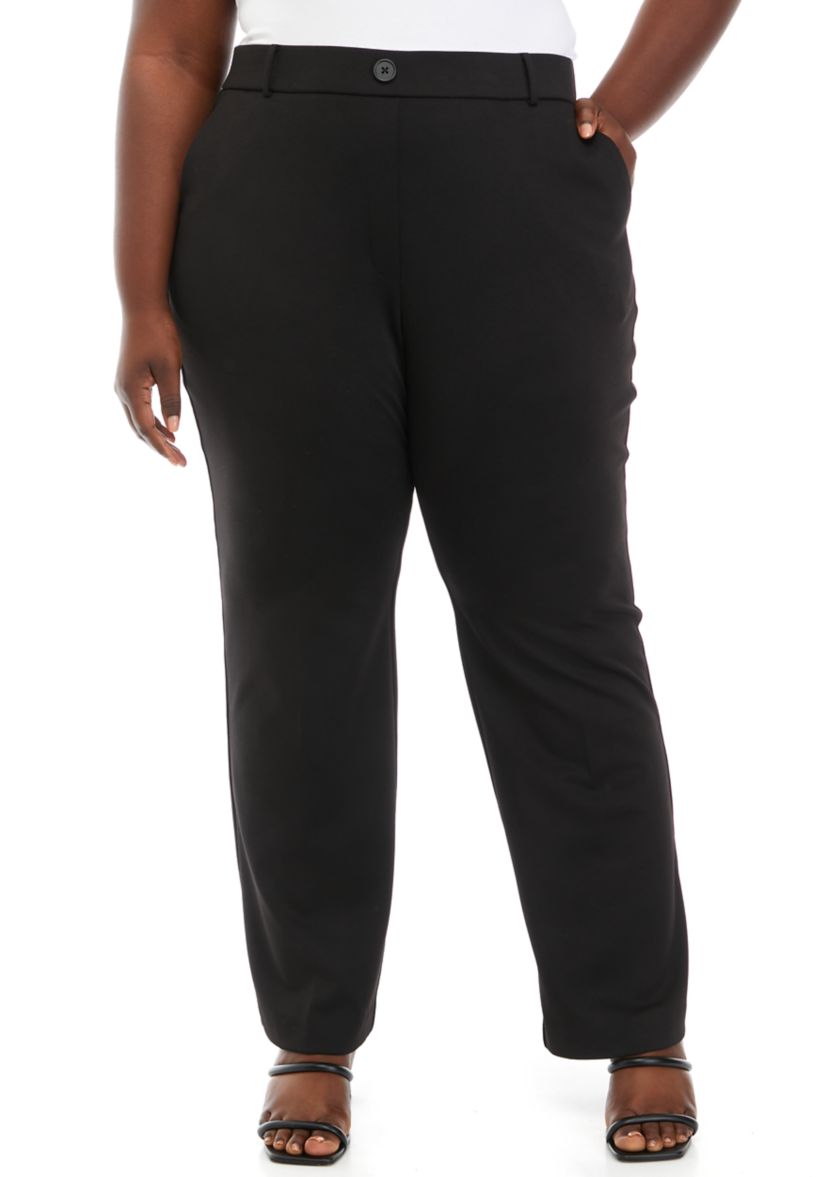 Plus Size Pull On Ponte Bootcut Pants