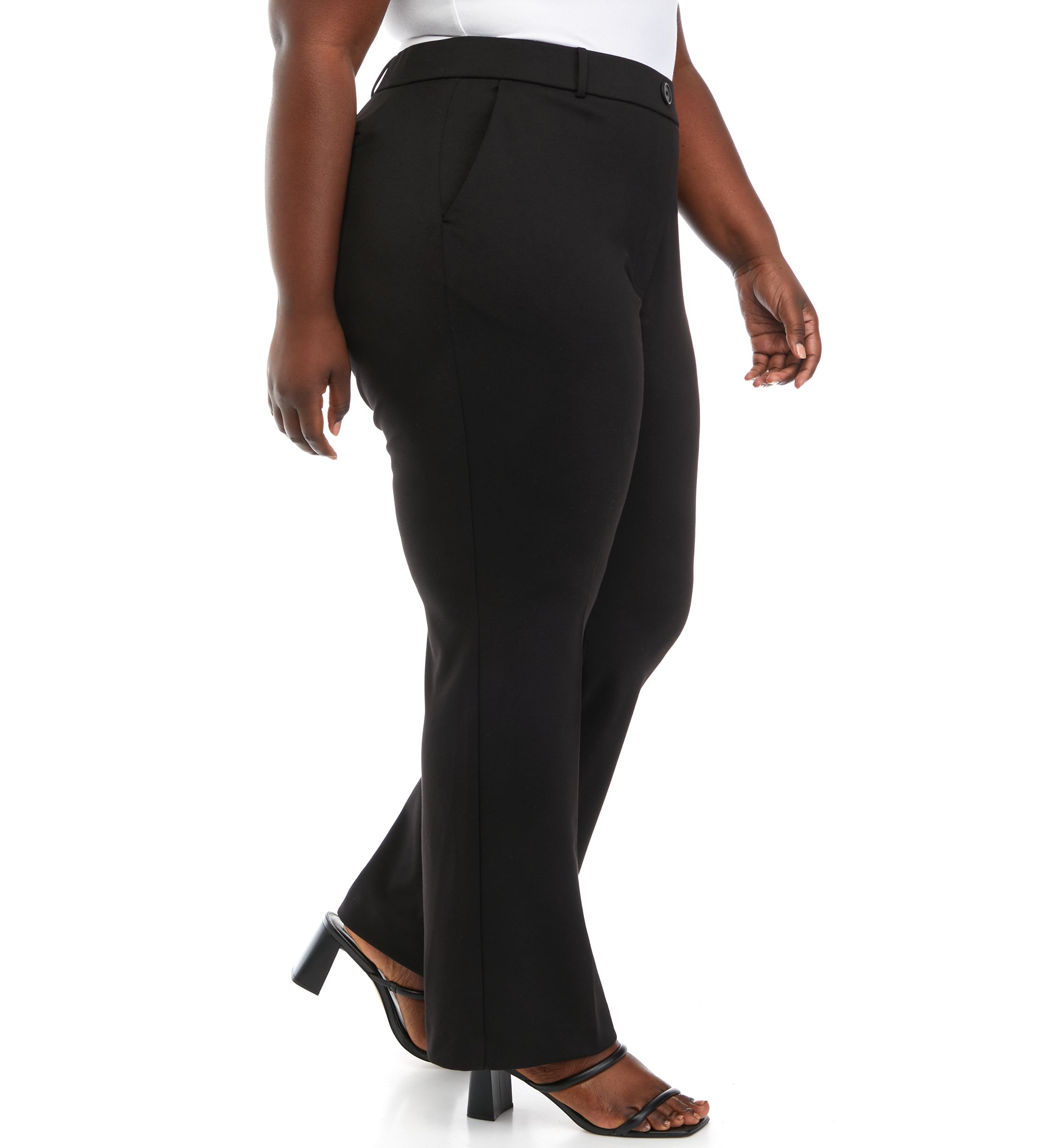 Plus Size Pull On Ponte Bootcut Pants