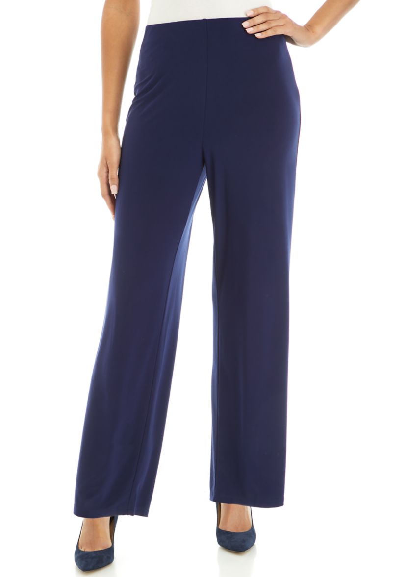 Petite Pull On Wide Leg Knit Pants