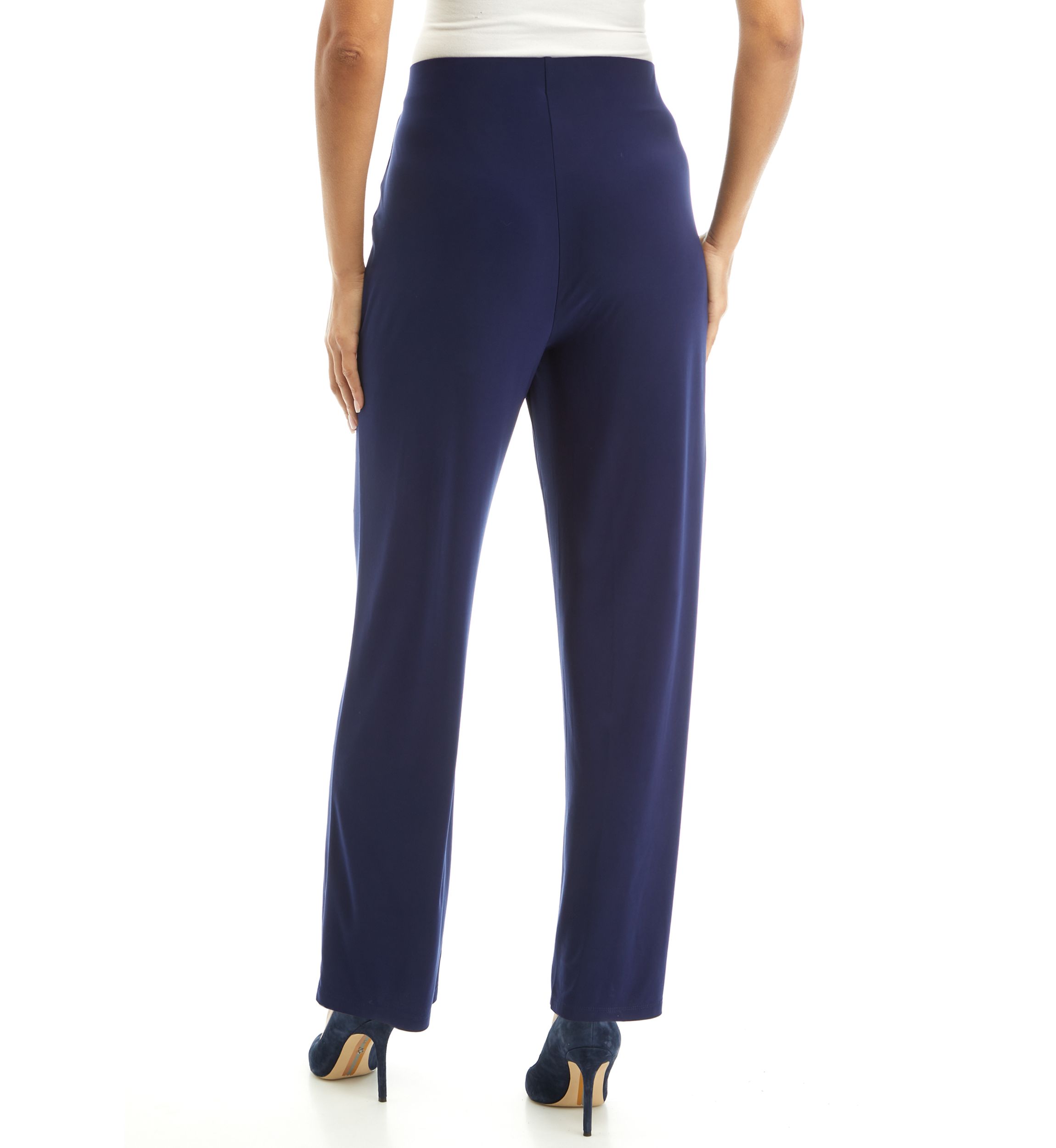 Petite Pull On Wide Leg Knit Pants
