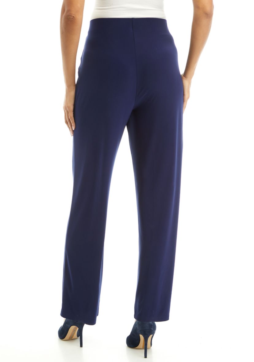 Petite Pull On Wide Leg Knit Pants