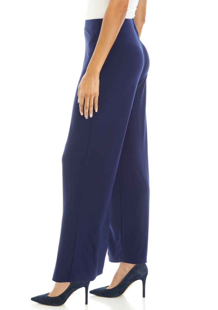 Petite Pull On Wide Leg Knit Pants