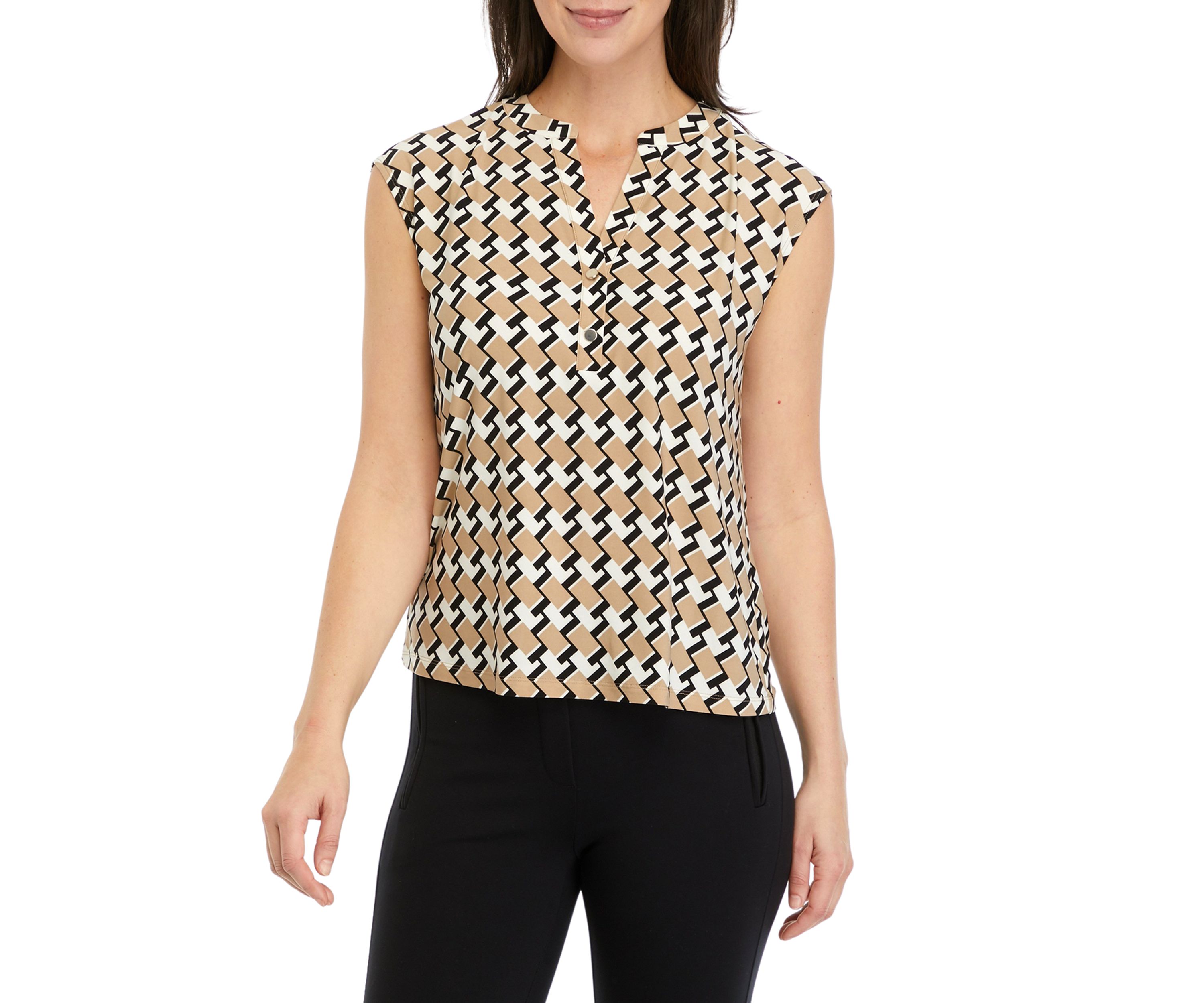 Petite Printed Dolman Sleeve Blouse