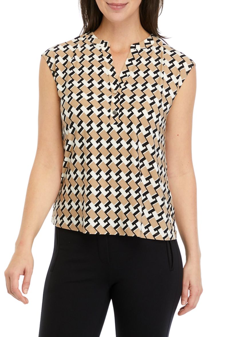 Petite Printed Dolman Sleeve Blouse
