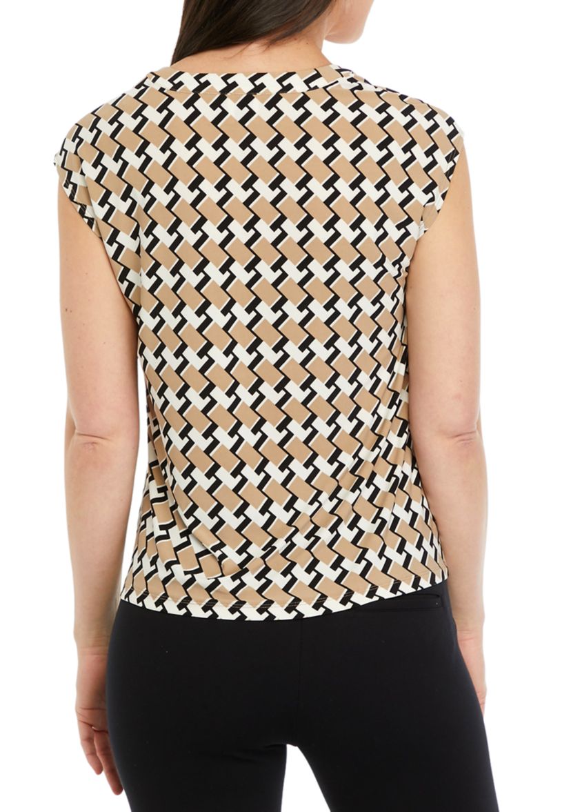 Petite Printed Dolman Sleeve Blouse