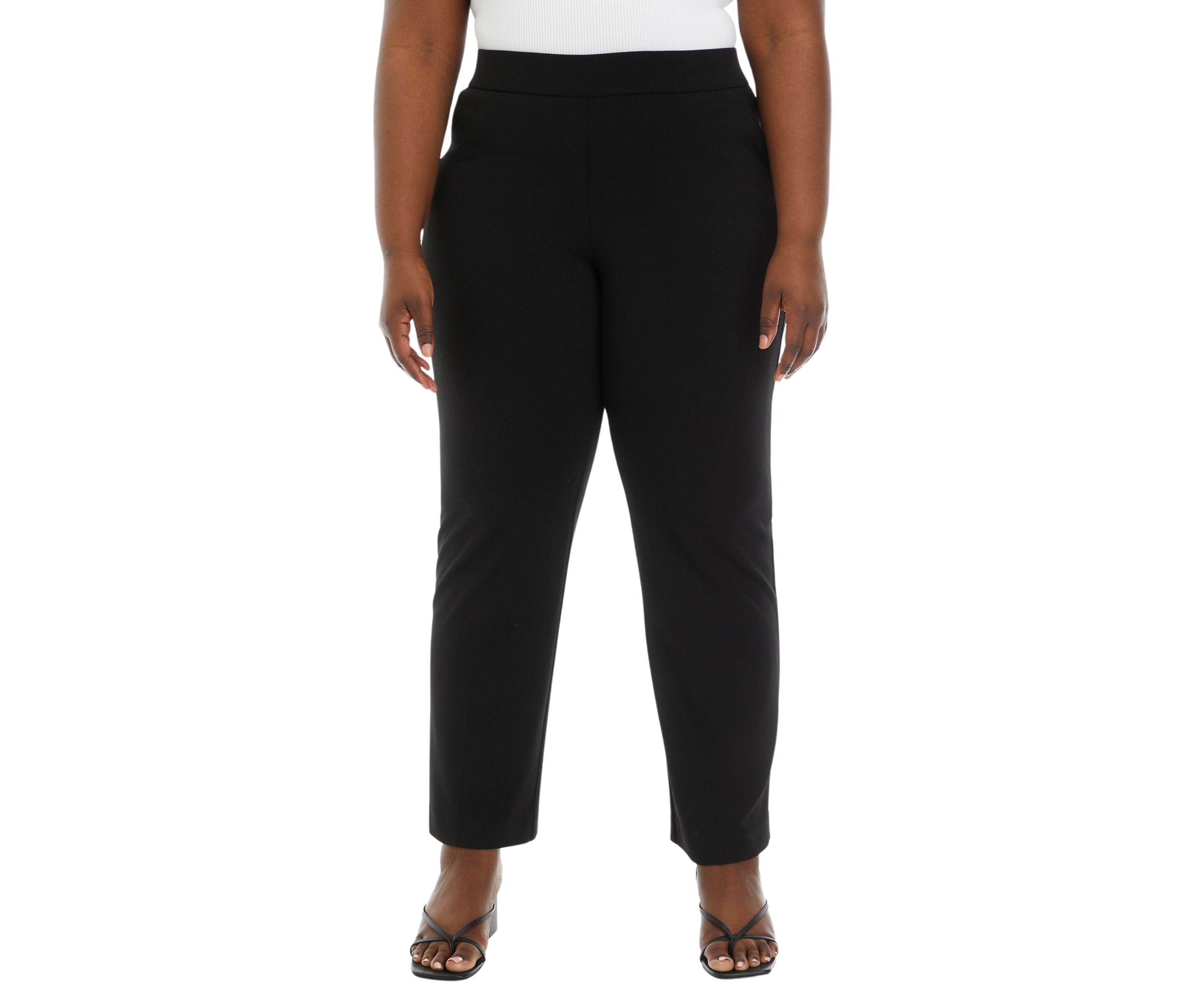Plus Size Pull On Slash Pocket Trouser Pants