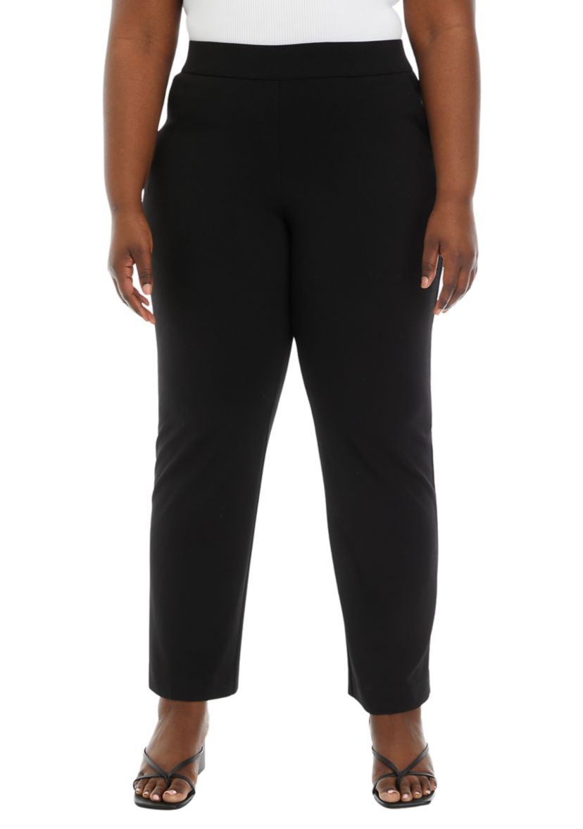 Plus Size Pull On Slash Pocket Trouser Pants