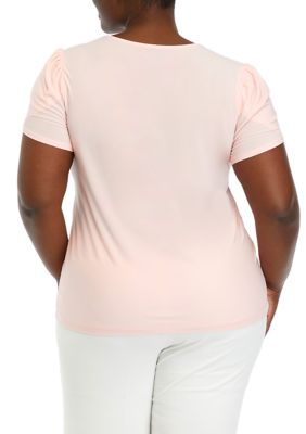 Plus Short Tulip Sleeve Top