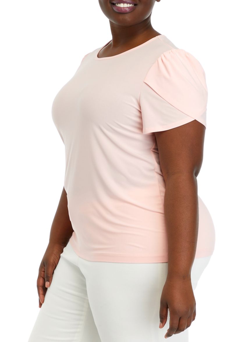 Plus Size Short Tulip Sleeve Top