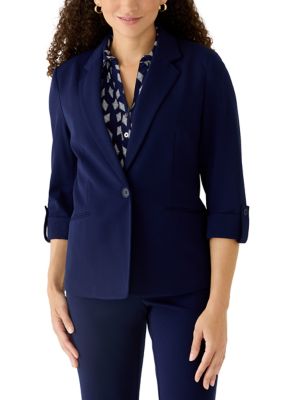 AK Anne Klein Women's Petite One Button Notch Collar Jacket, PXL