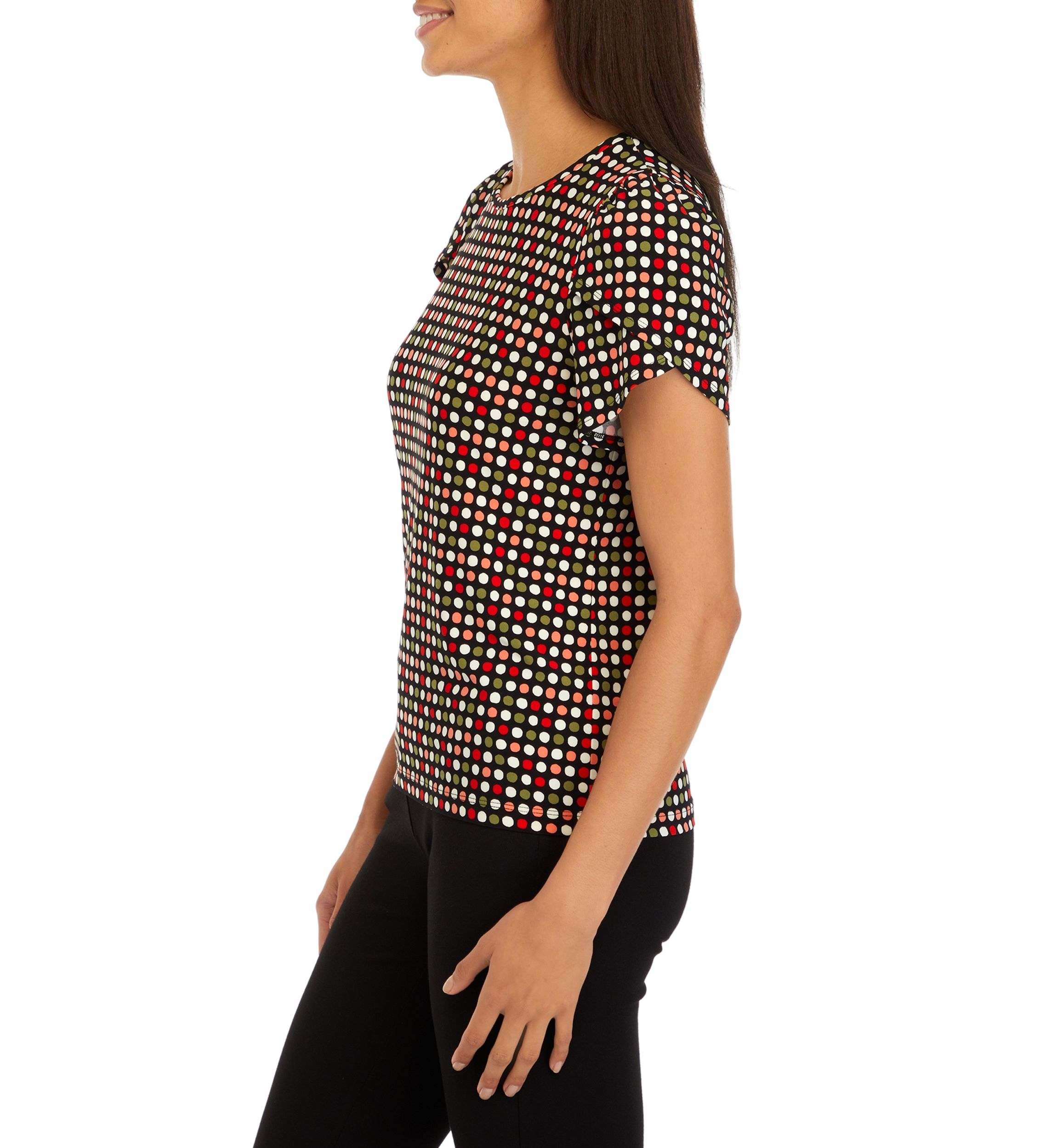 Petite Printed Gathered Tulip Sleeve Top
