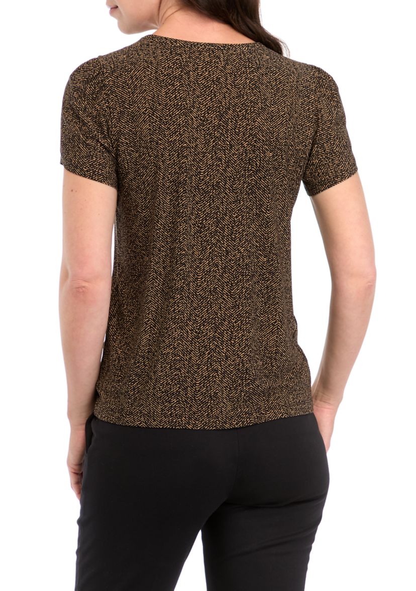 Petite Printed Tulip Sleeve Top