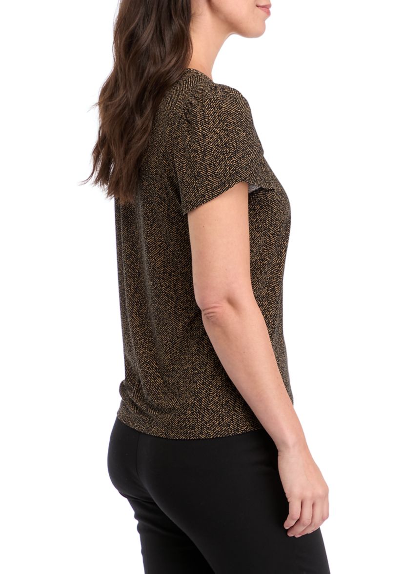 Petite Printed Tulip Sleeve Top