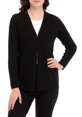 AK Anne Klein Women's Newport Cardigan, Black, XS