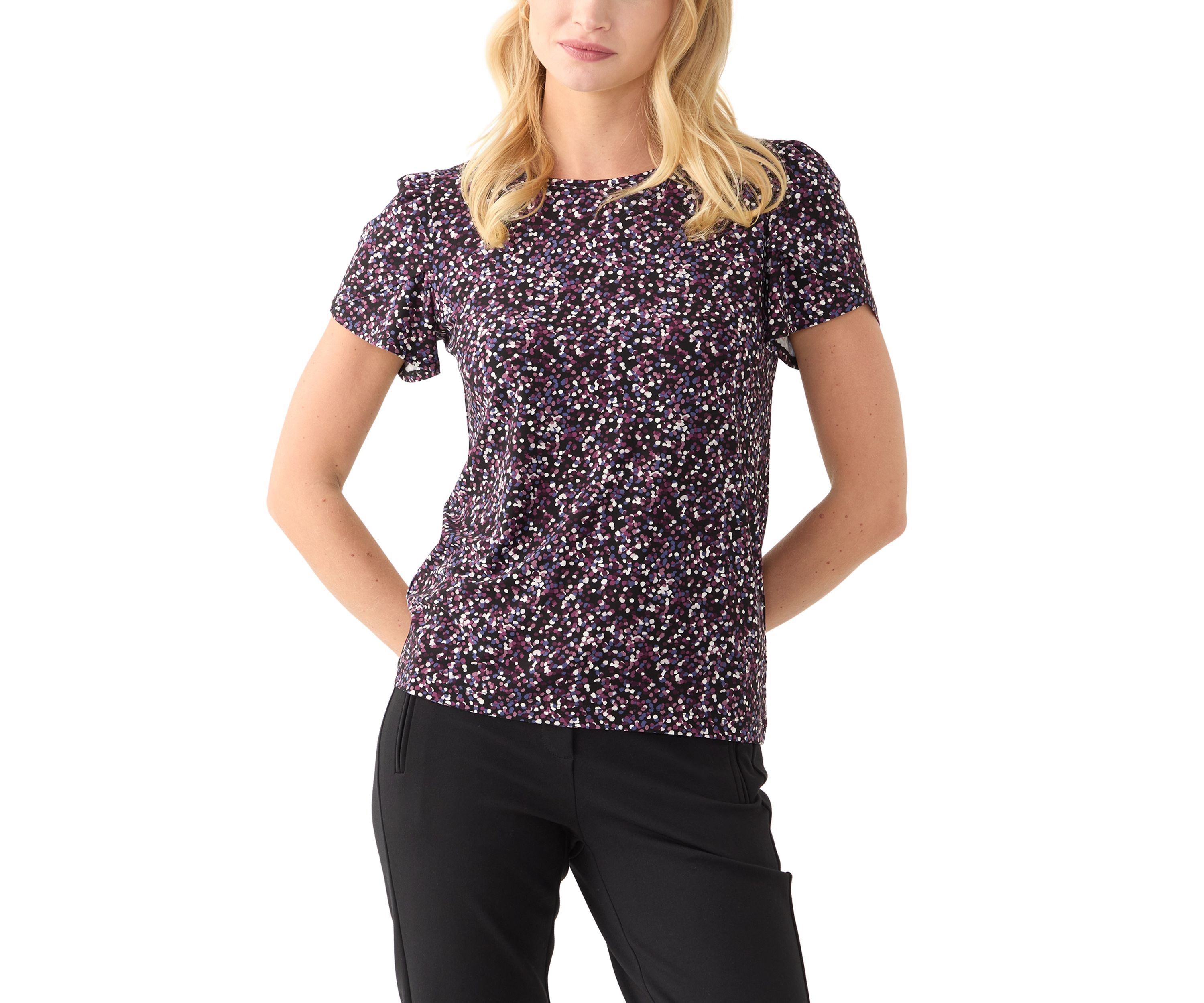 Womens Short Sleeve Printed Top