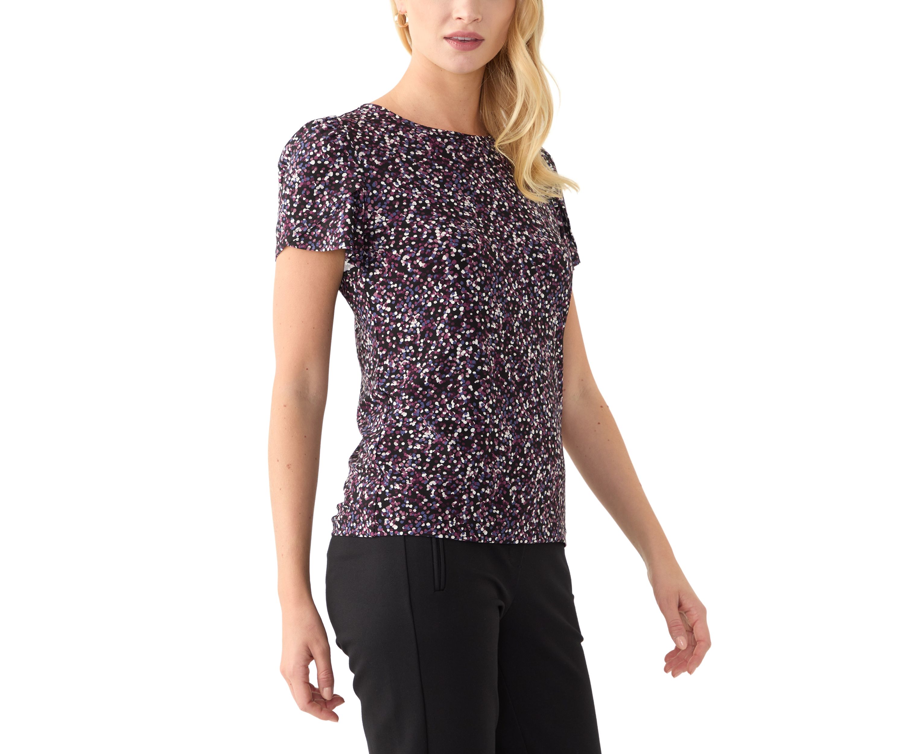 Womens Short Sleeve Printed Top