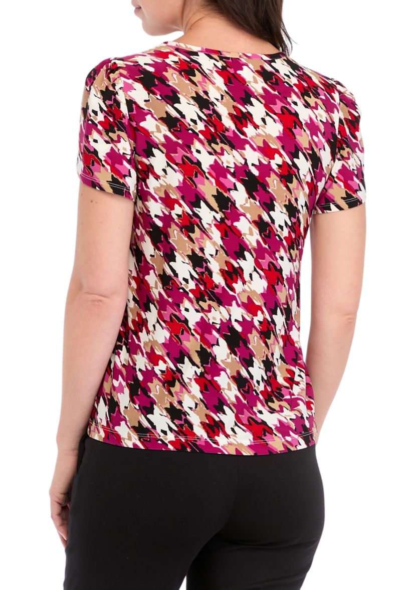 Womens Tulip Sleeve Printed Top 