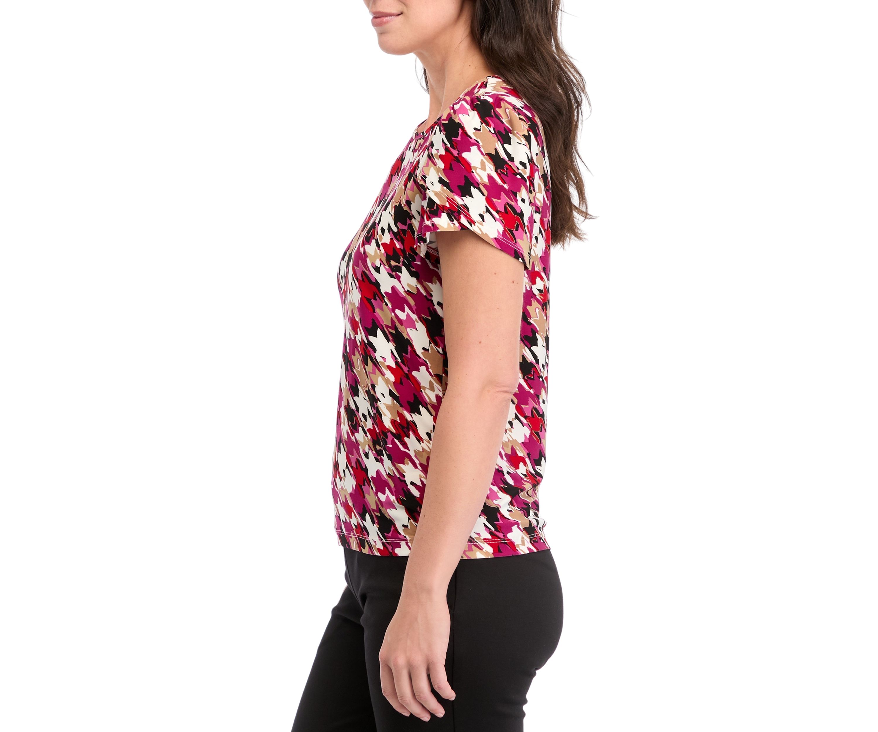 Petite Printed Short Tulip Sleeve Top