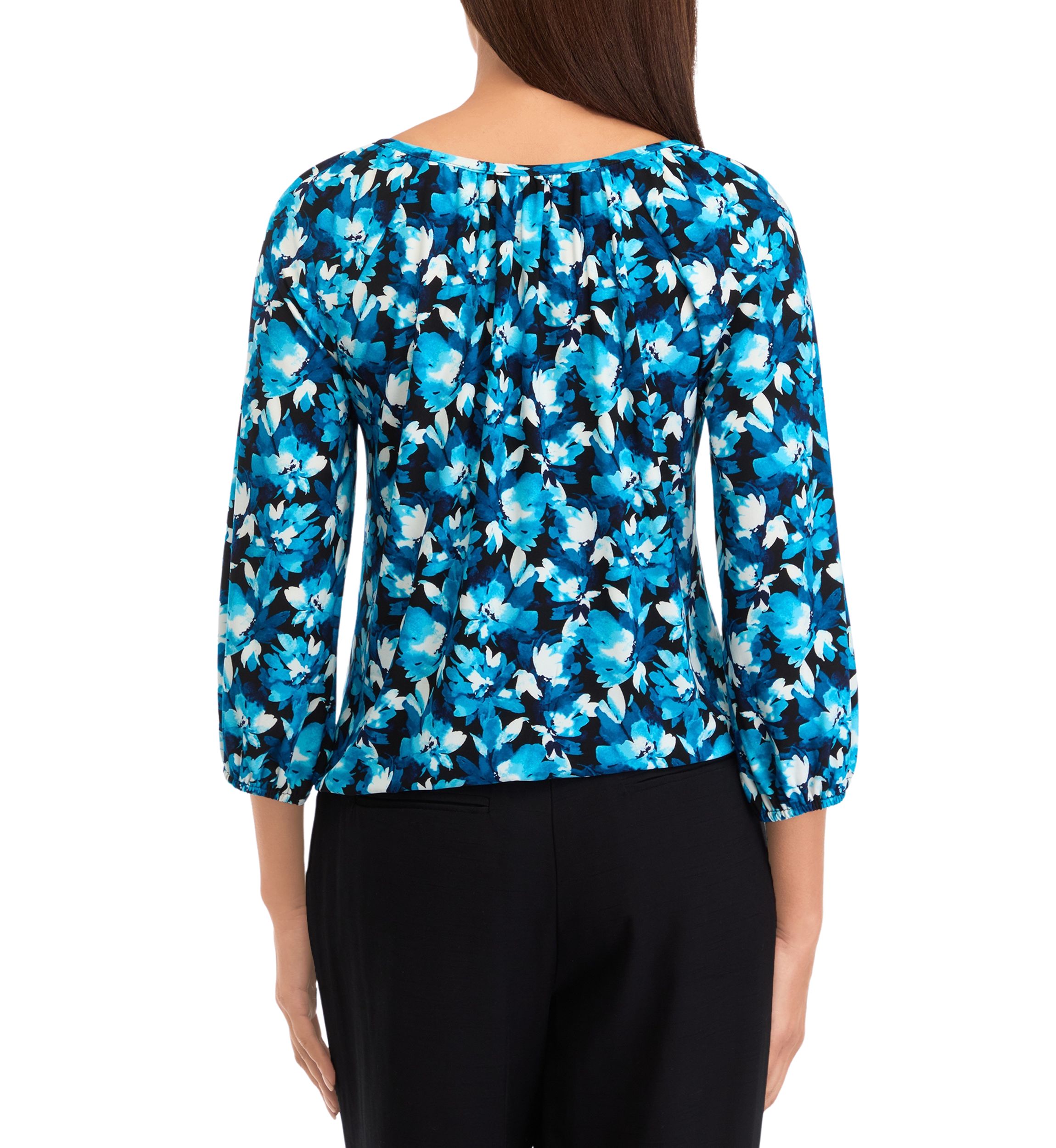Womens Printed Peasant Top 