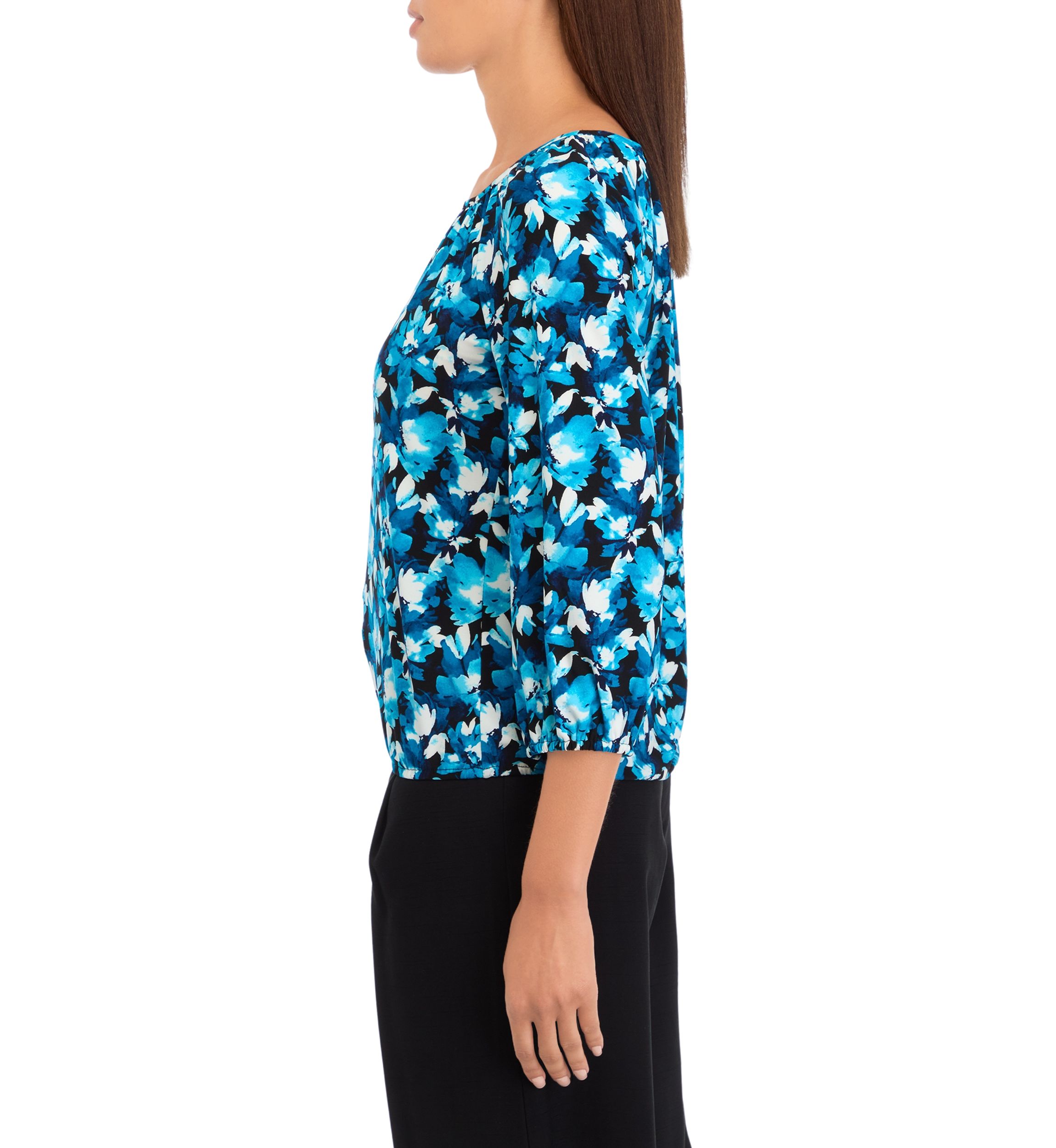 Womens Printed Peasant Top 