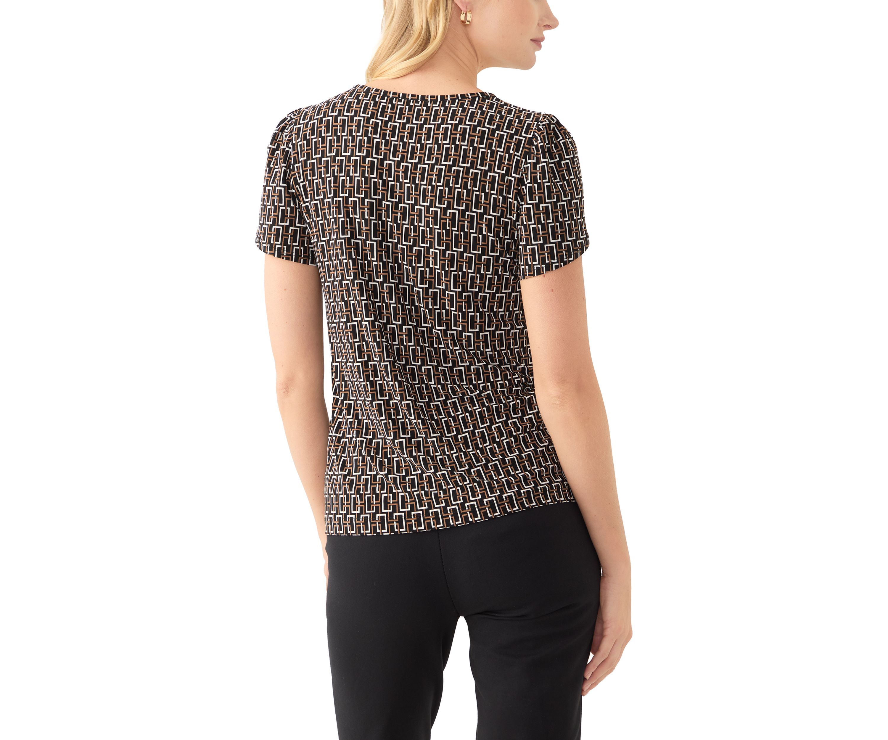 Womens Tulip Sleeve Printed Top