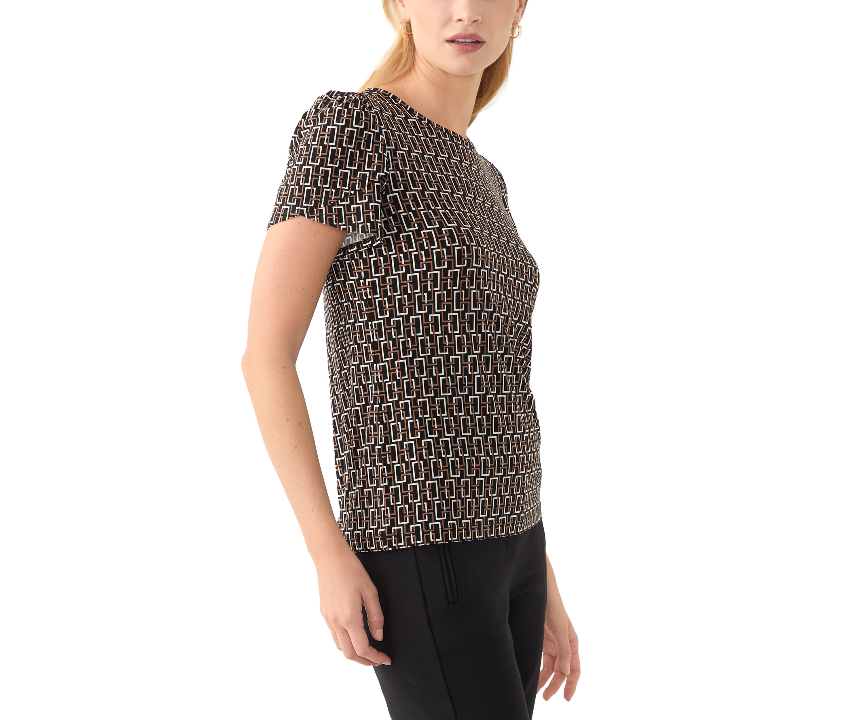 Womens Tulip Sleeve Printed Top