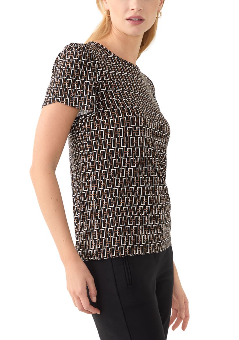 Womens Tulip Sleeve Printed Top
