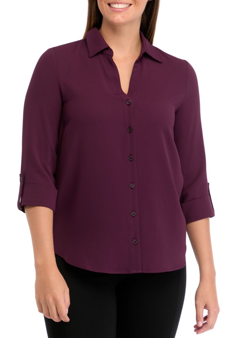 Womens Pleated Front Blouse