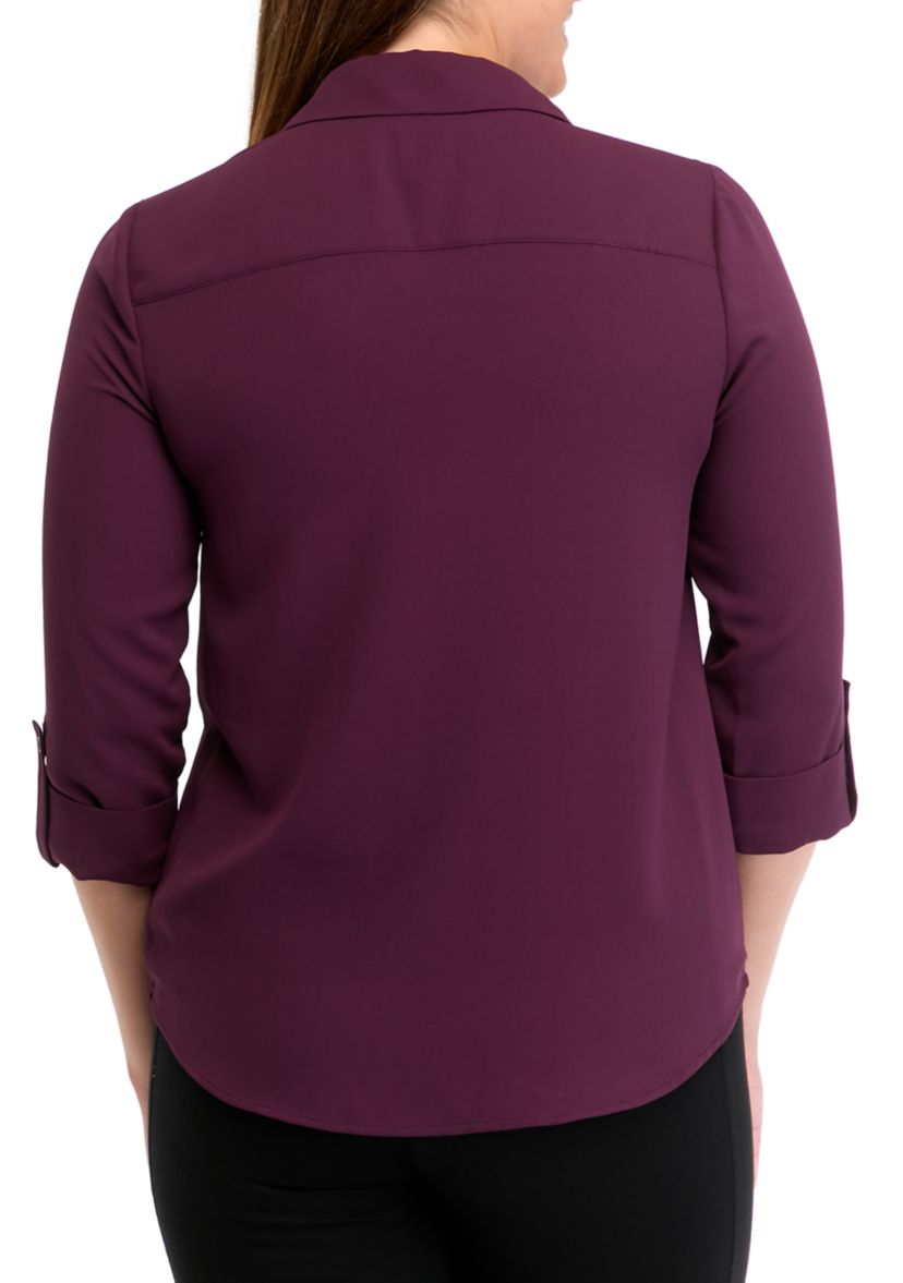 Womens Pleated Front Blouse