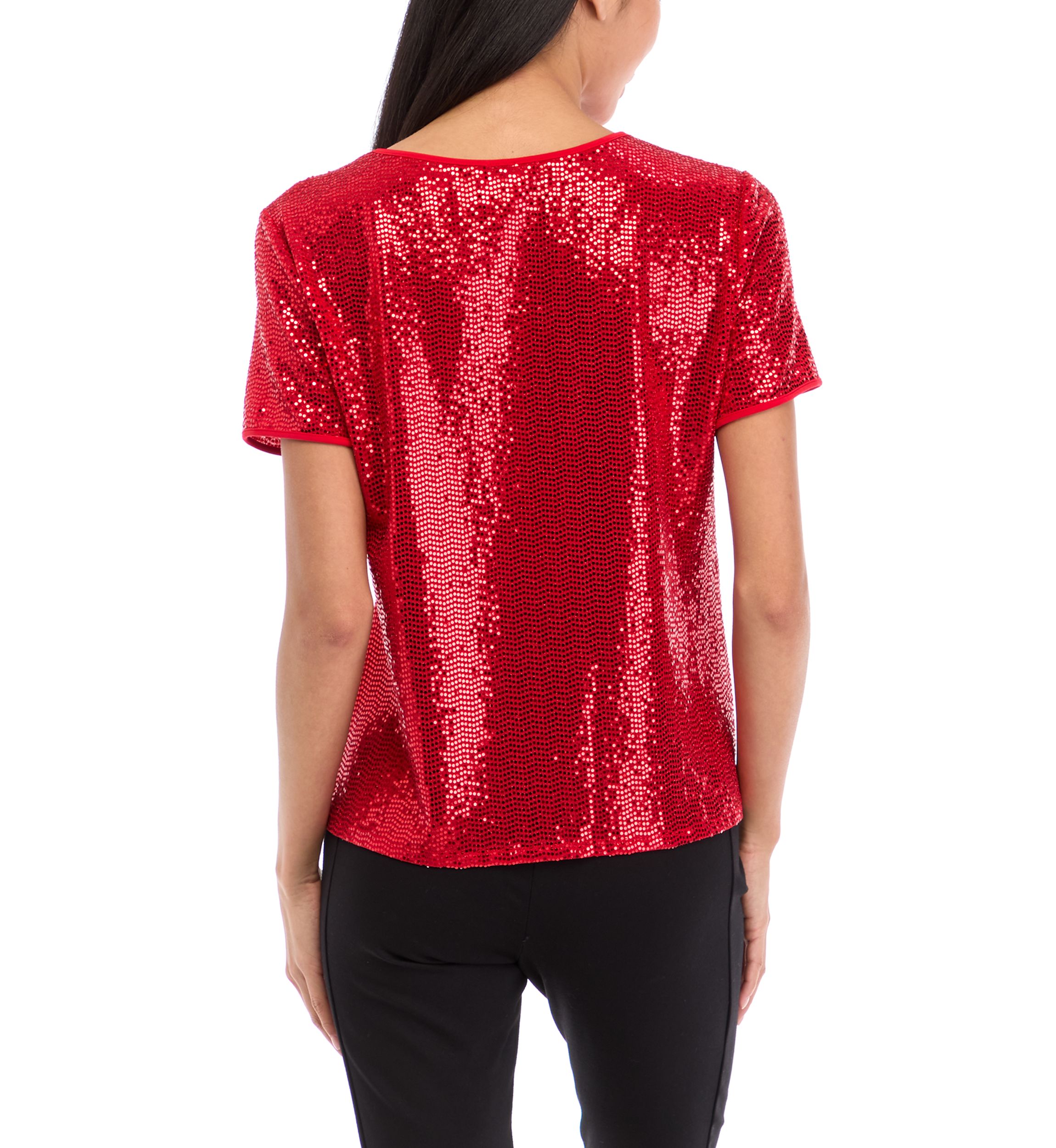 Petite Short Sleeve Shine Top 