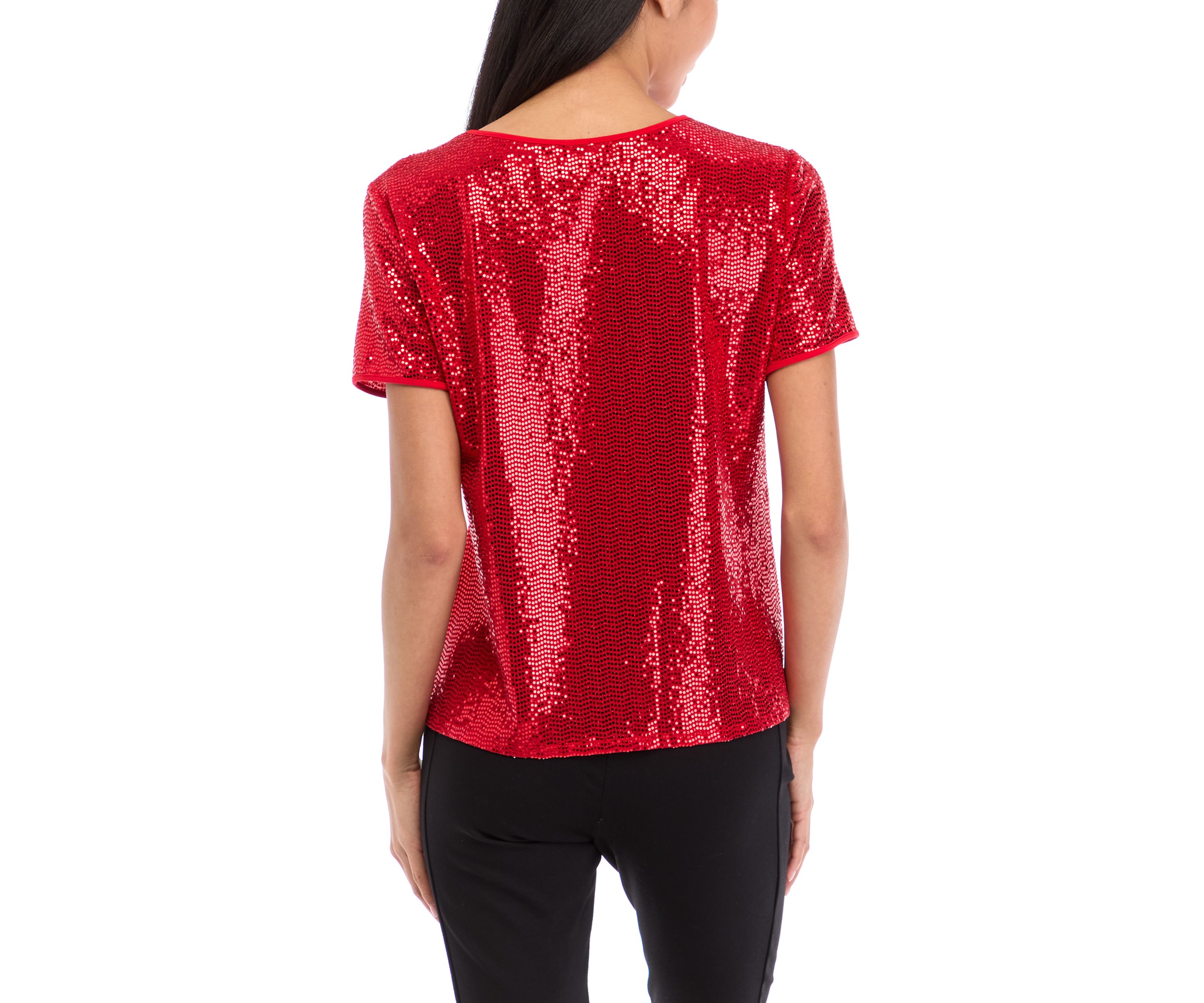 Petite Short Sleeve Shine Top 