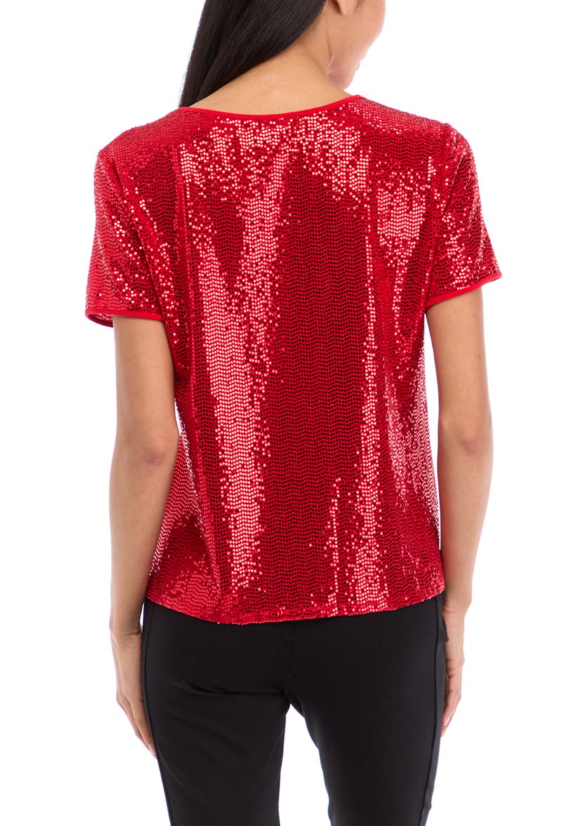 Petite Short Sleeve Shine Top 