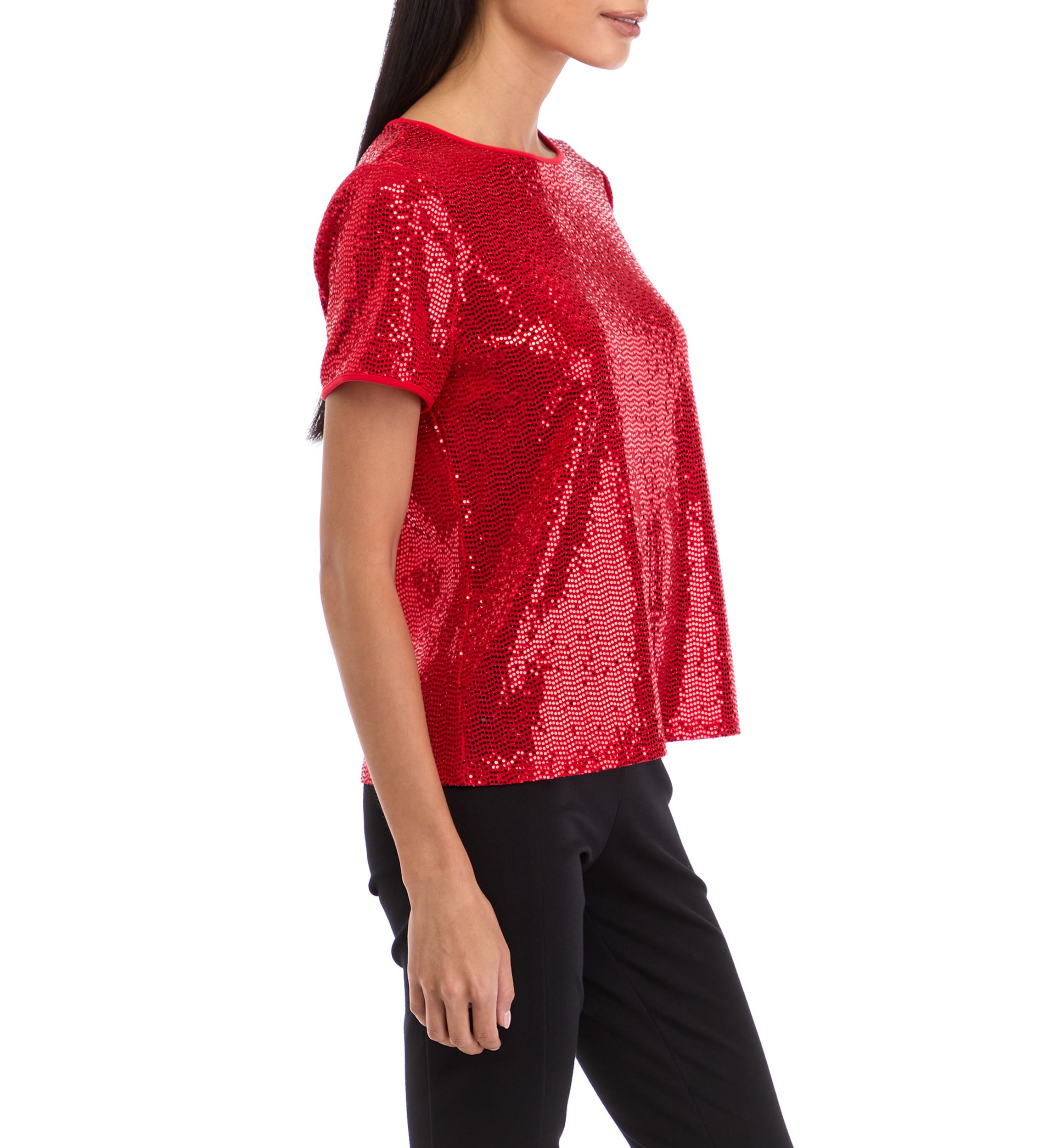 Petite Short Sleeve Shine Top 