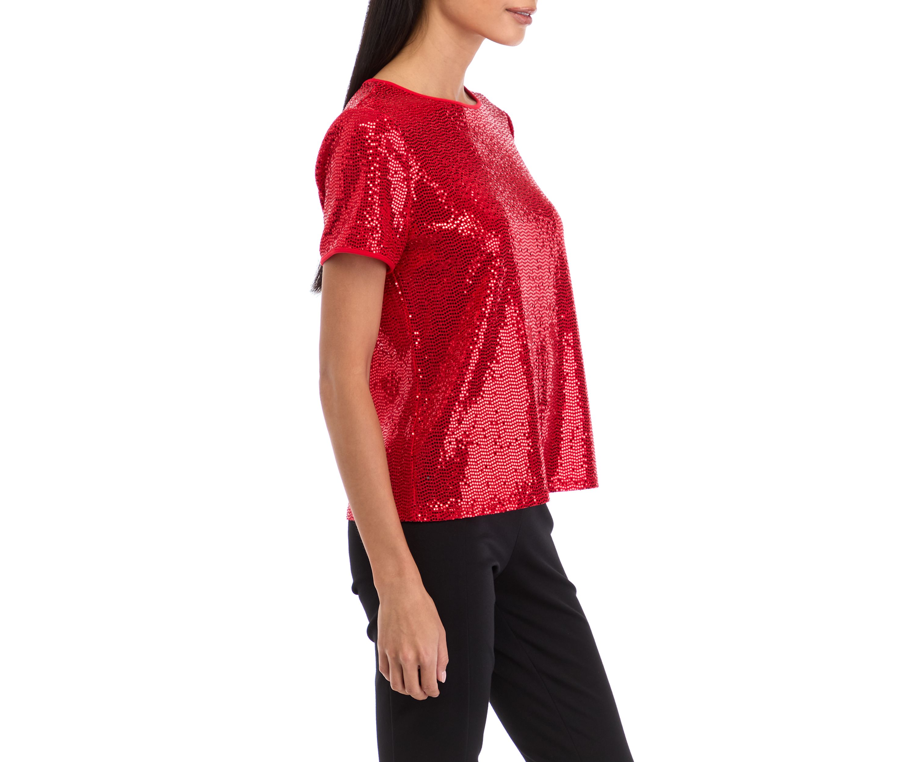 Petite Short Sleeve Shine Top 