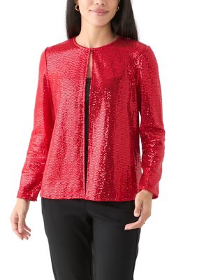 AK Anne Klein Women's Petite Short Shine Jacket