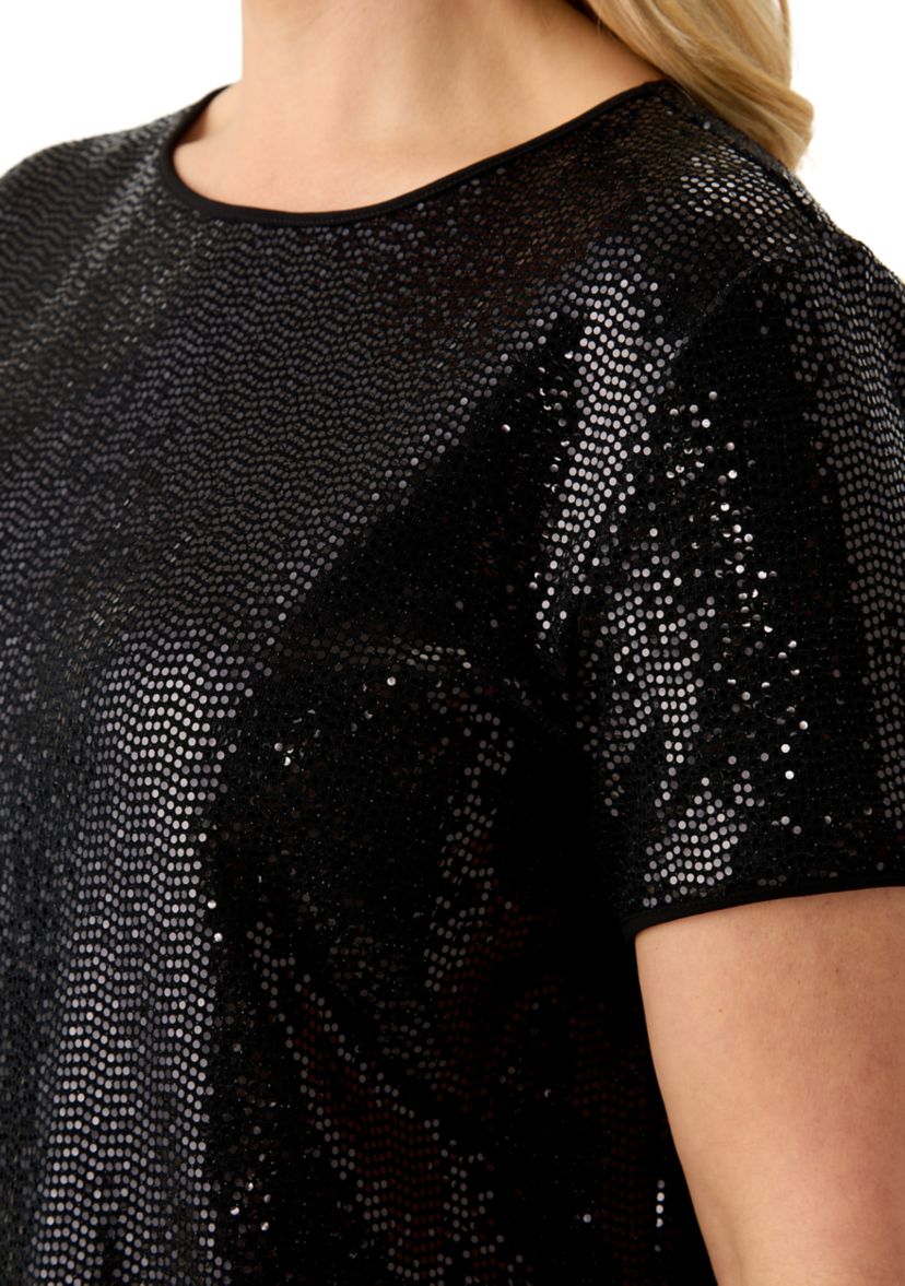 Plus Size Duster Shine Dot Top