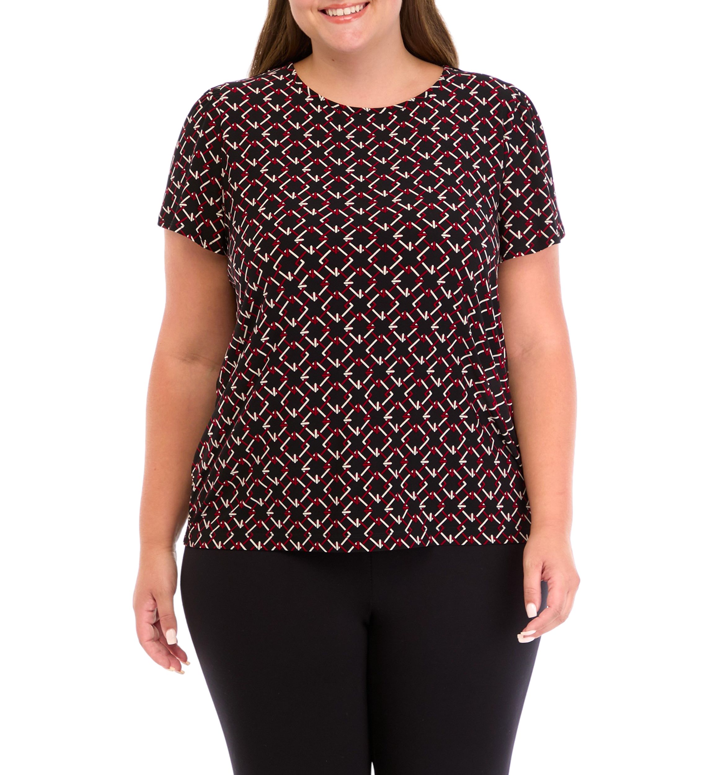 Plus Size Printed Knit Top