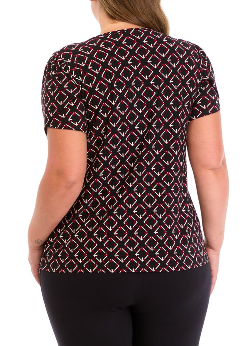 Plus Size Printed Knit Top