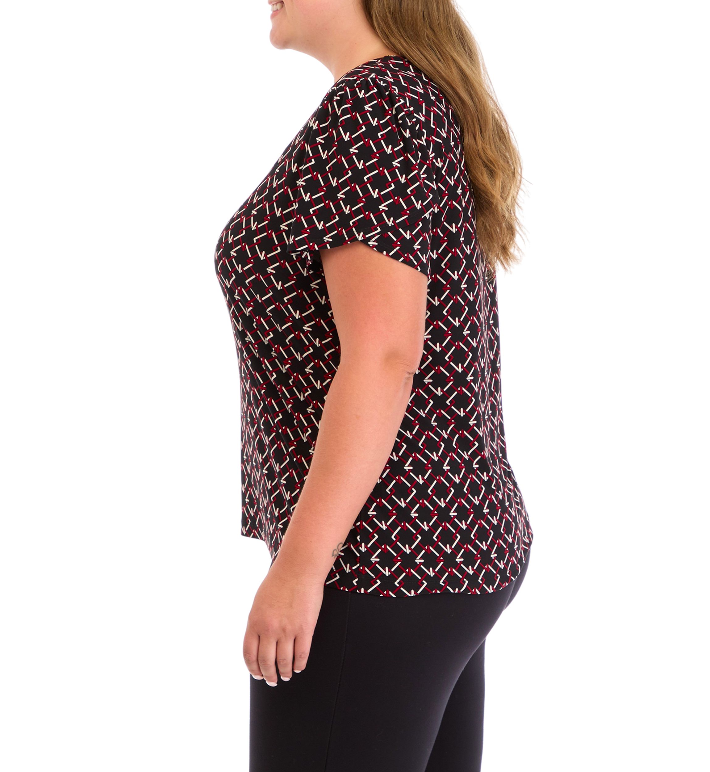 Plus Size Printed Knit Top