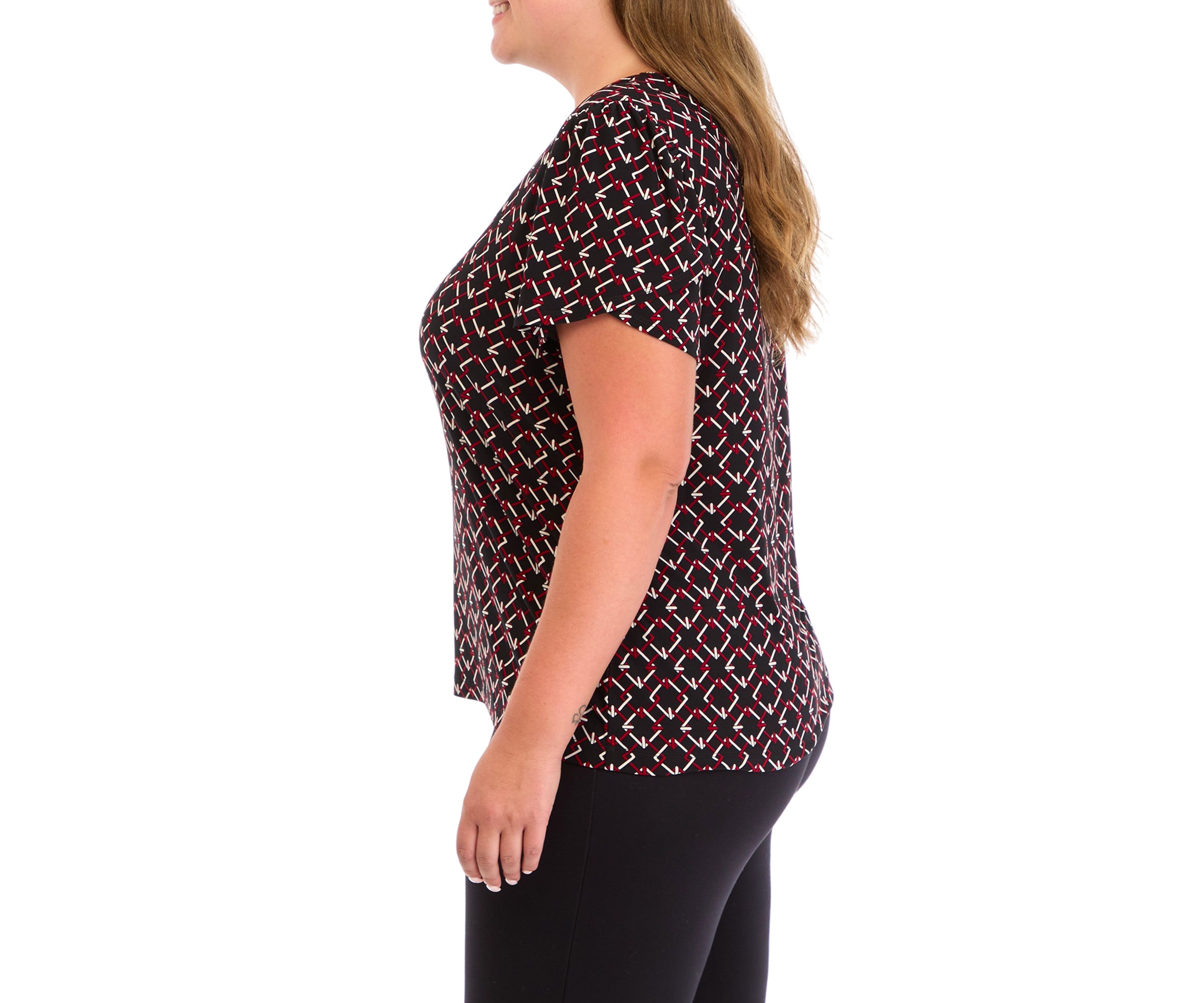 Plus Size Printed Knit Top
