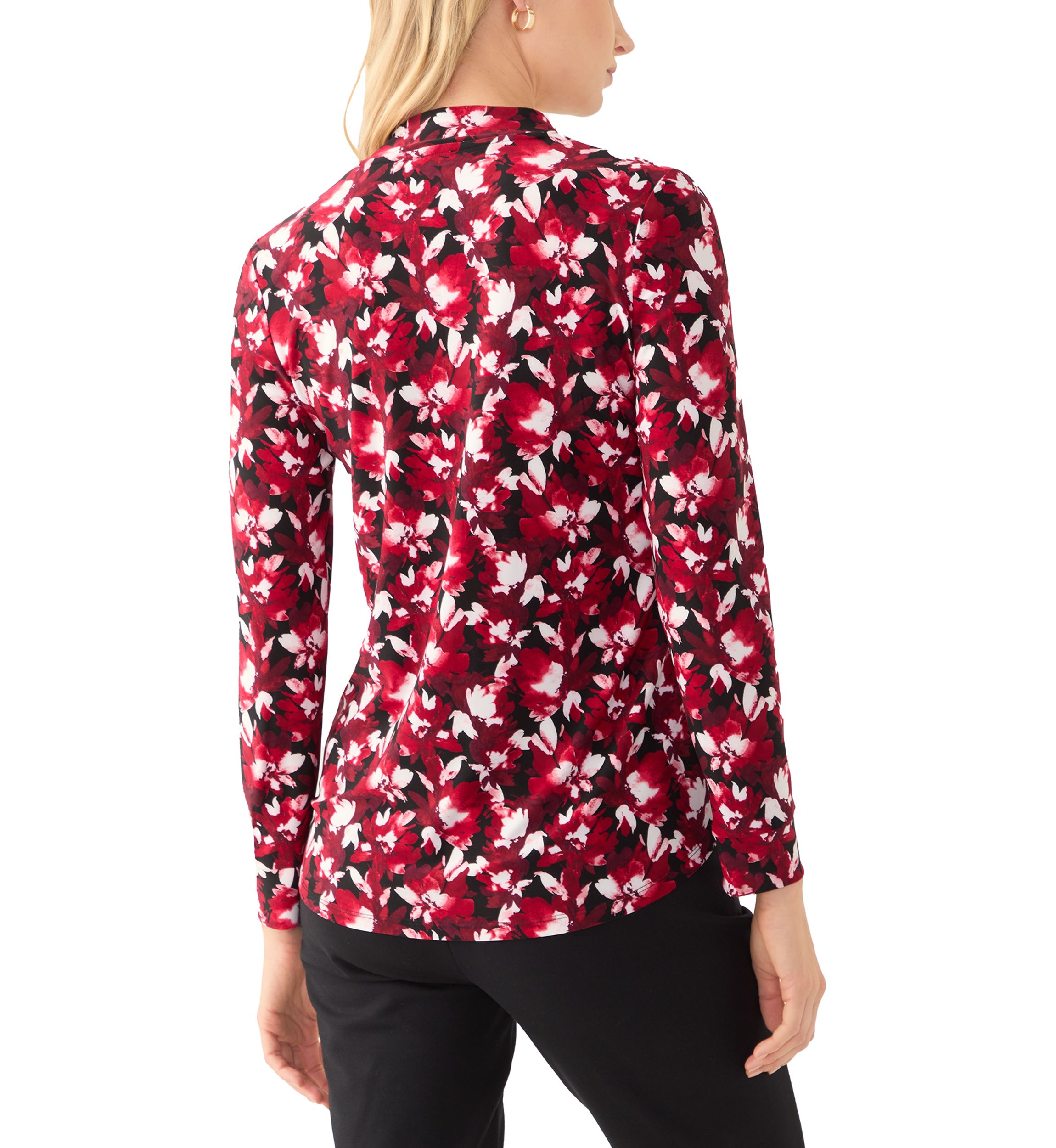 Womens Printed V-Neck Top